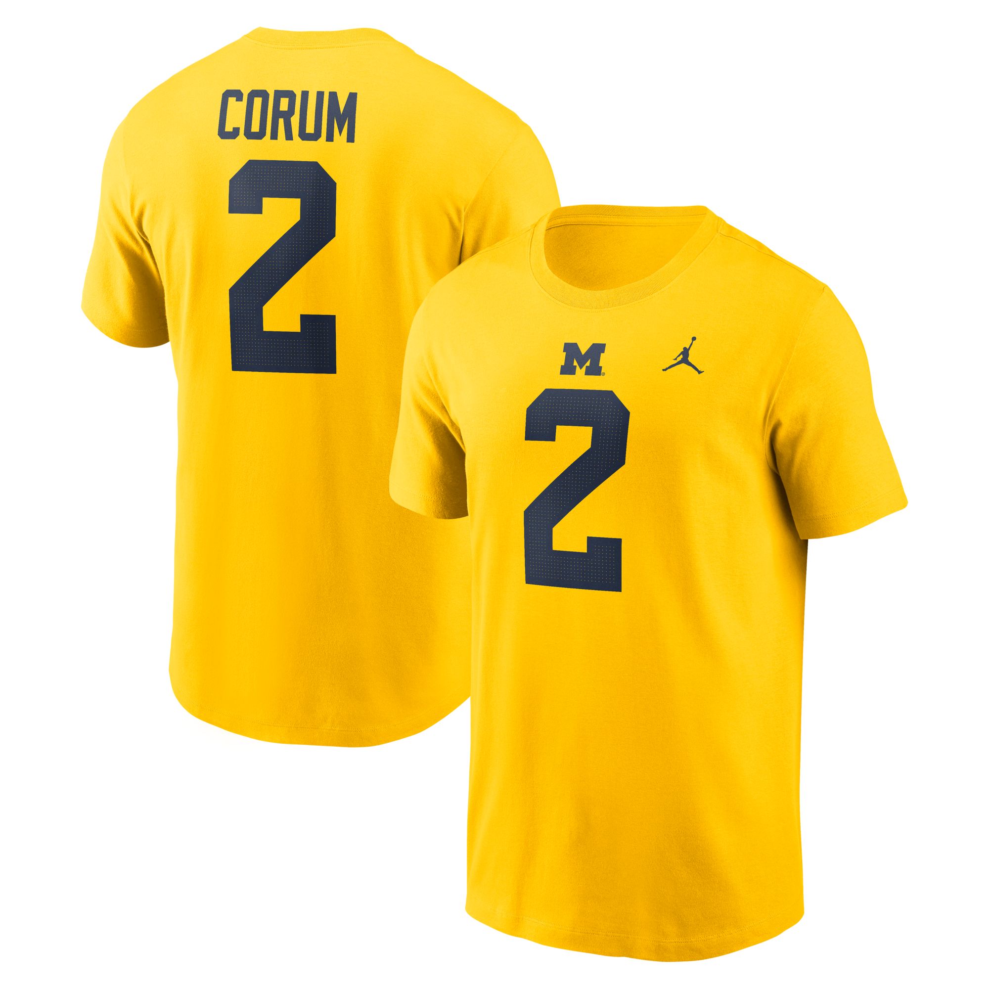 Jordan Men's Michigan Wolverines Blake Corum #2 Gold T-Shirt product image