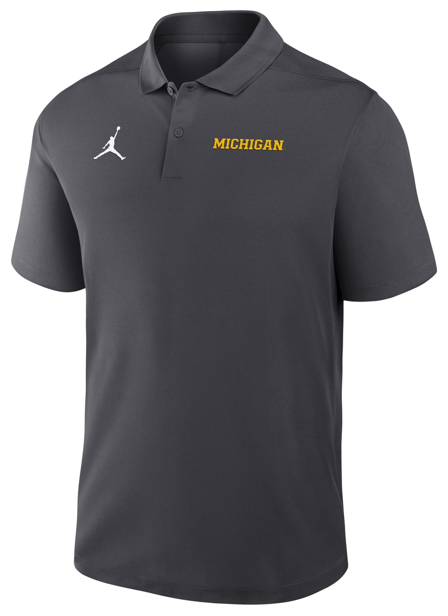 Jordan Men's Michigan Wolverines Anthracite Dri-FIT Victory Wordmark Polo product image