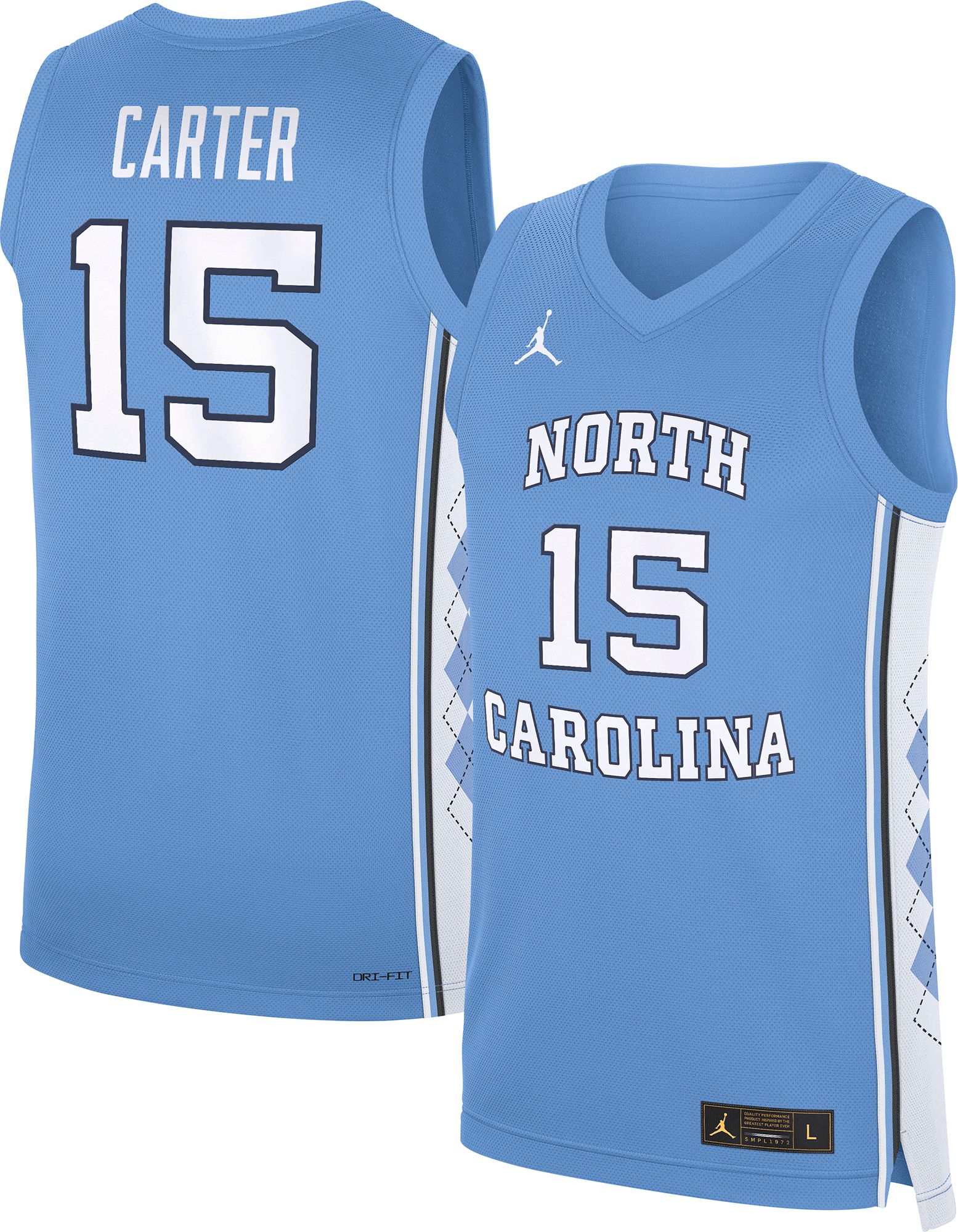 Jordan Men's North Carolina Tar Heels Vince Carter #15 Valor Blue Jersey product image