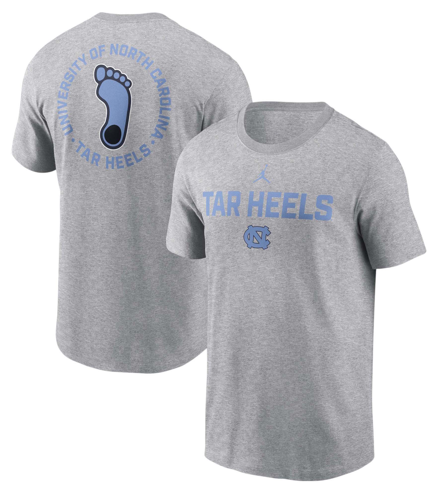 Jordan Men's North Carolina Tar Heels Dark Grey Heather Cotton 2Hit T-Shirt product image