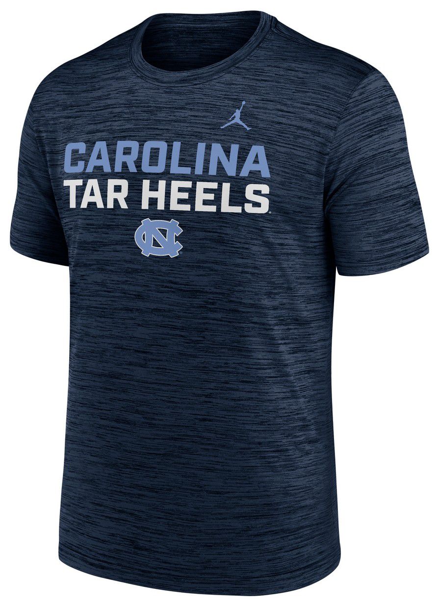 Jordan Men's North Carolina Tar Heels College Navy Velocity Stack T-Shirt product image