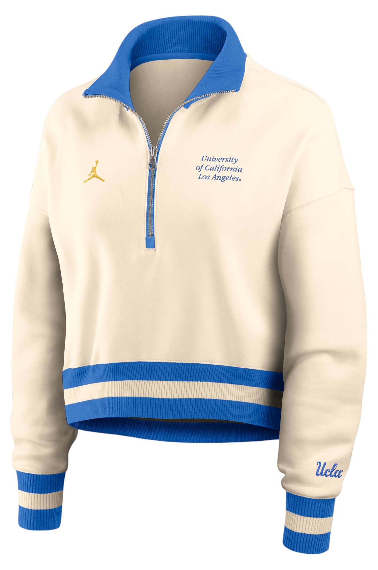 Jordan Women's UCLA Bruins Natural Quarter-Zip Fleece Cropped Jacket product image