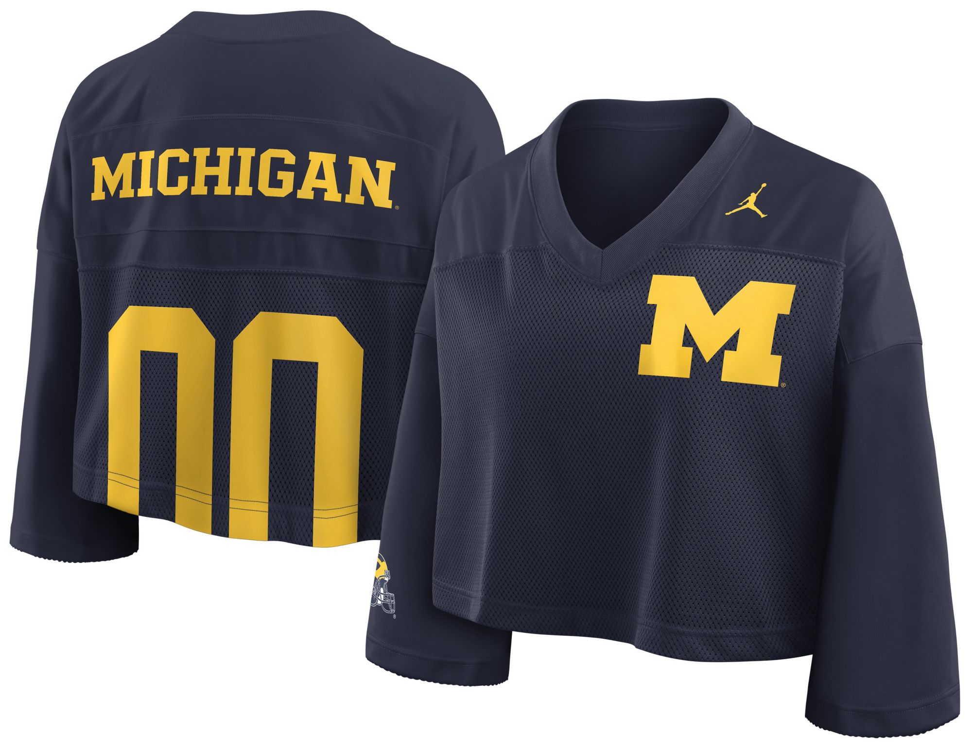 Jordan Women's Michigan Wolverines College Navy Cropped Replica Jersey product image