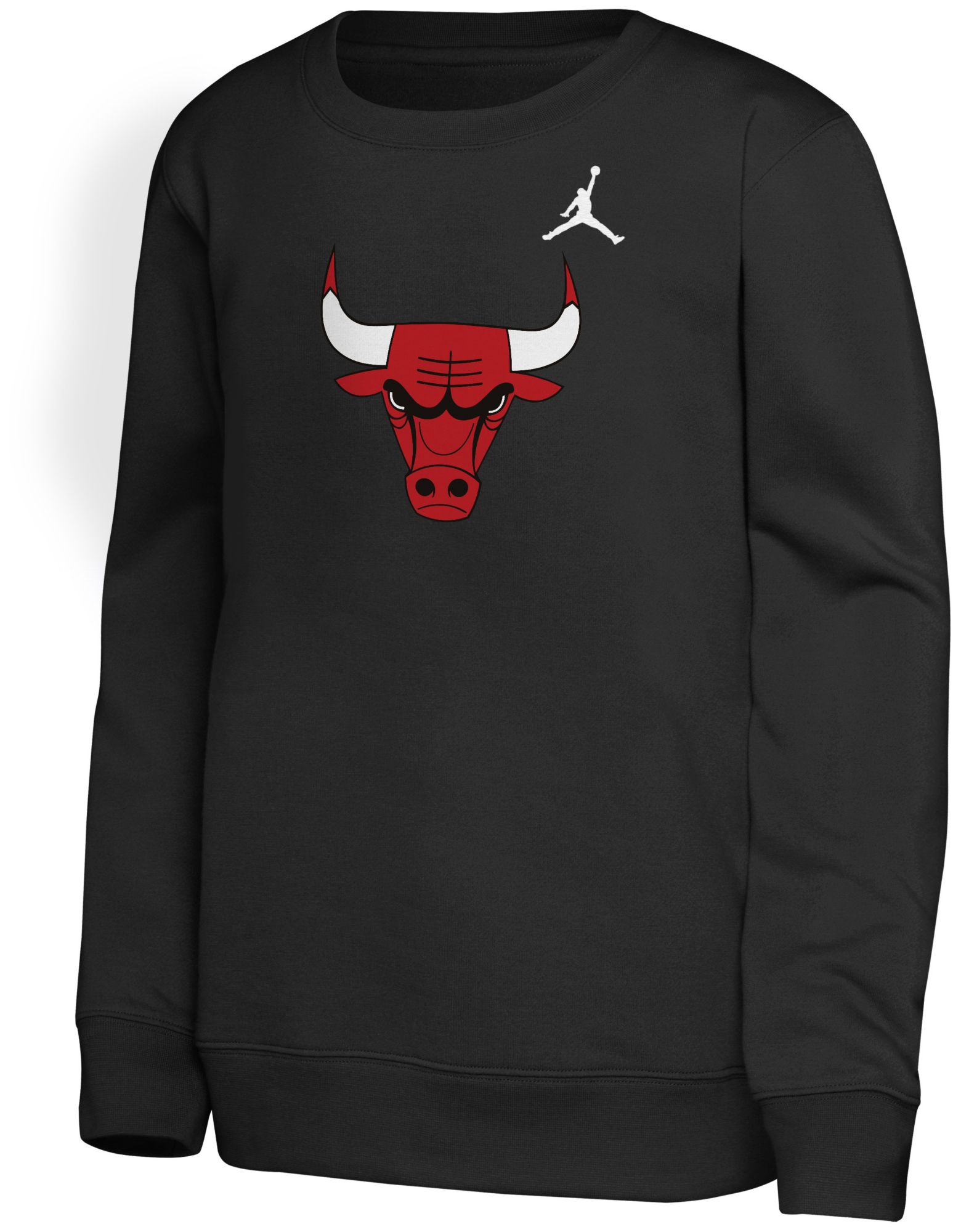 Jordan Youth Chicago Bulls Black Statement Logo Crewneck Sweatshirt product image