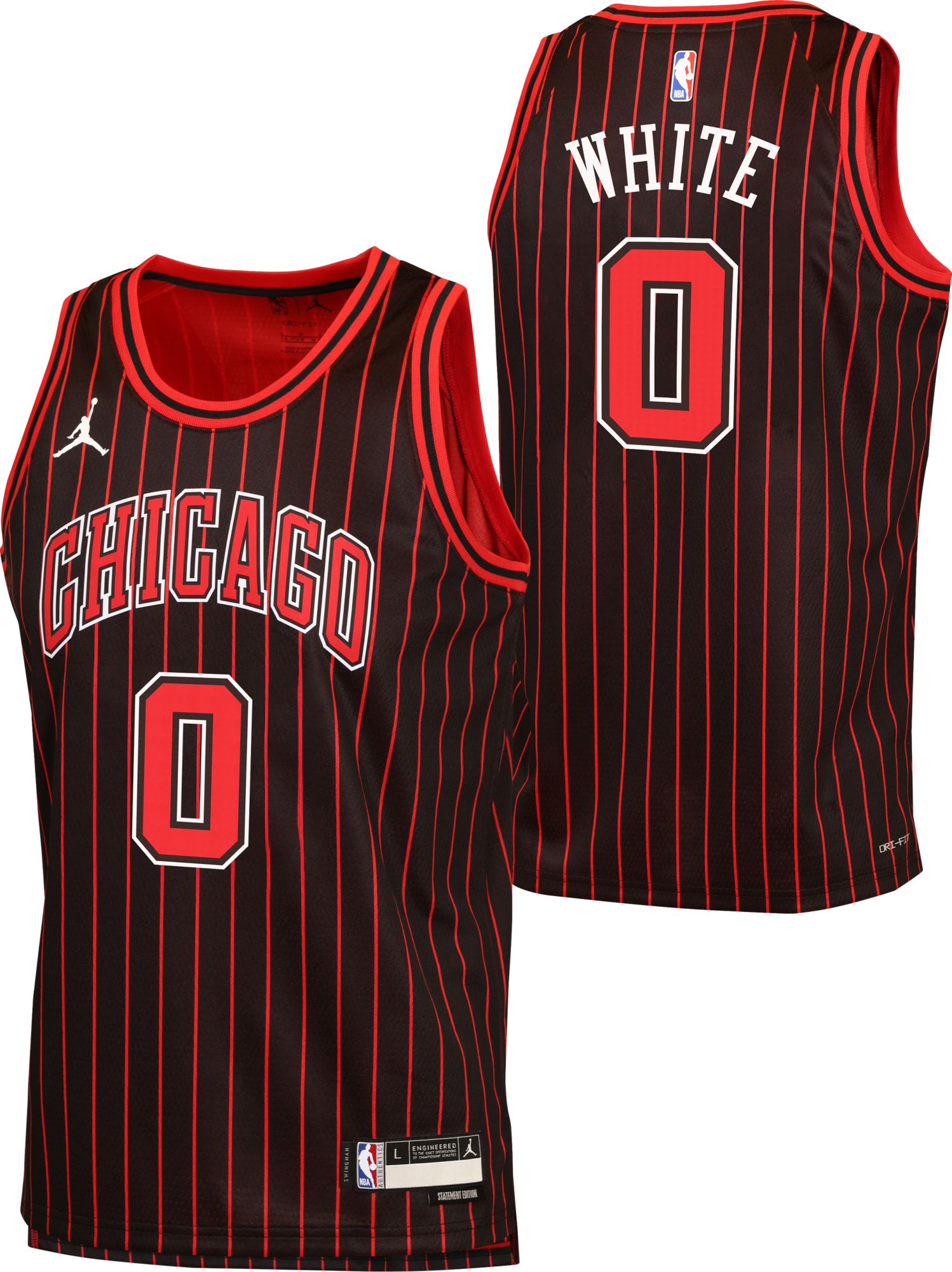 Jordan Youth Chicago Bulls Coby White #0 Black Swingman Statement Jersey product image
