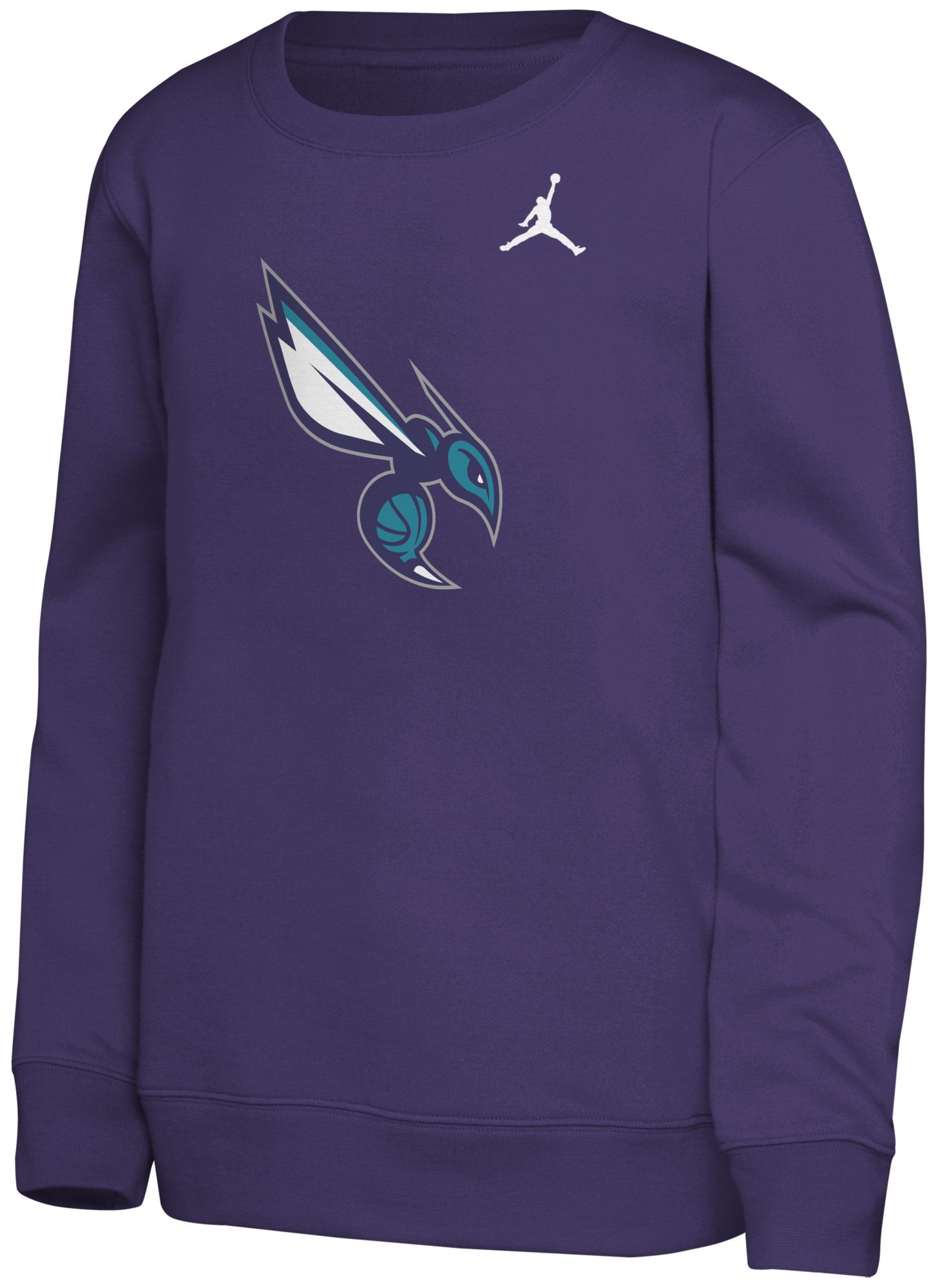 Jordan Youth Charlotte Hornets Purple Statement Logo Crewneck Sweatshirt product image