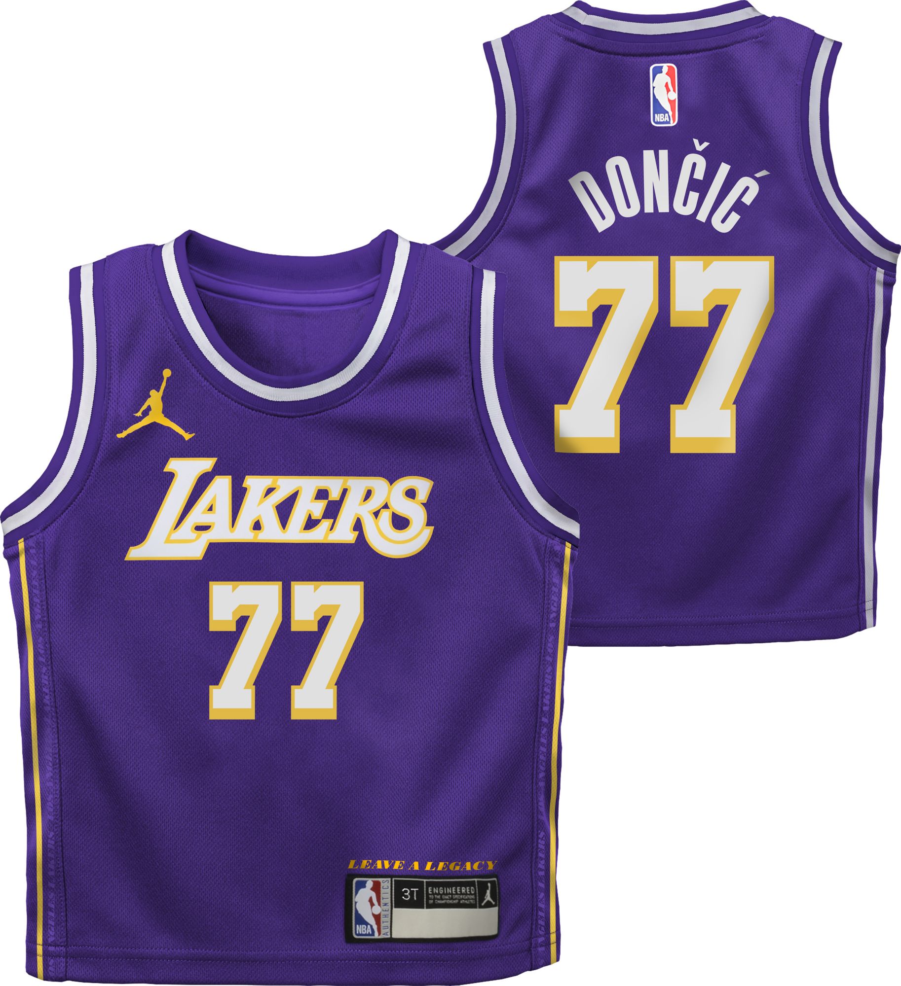 Jordan Little Kids' Los Angeles Lakers Luka Doncic #77 Purple Swingman Statement Jersey product image