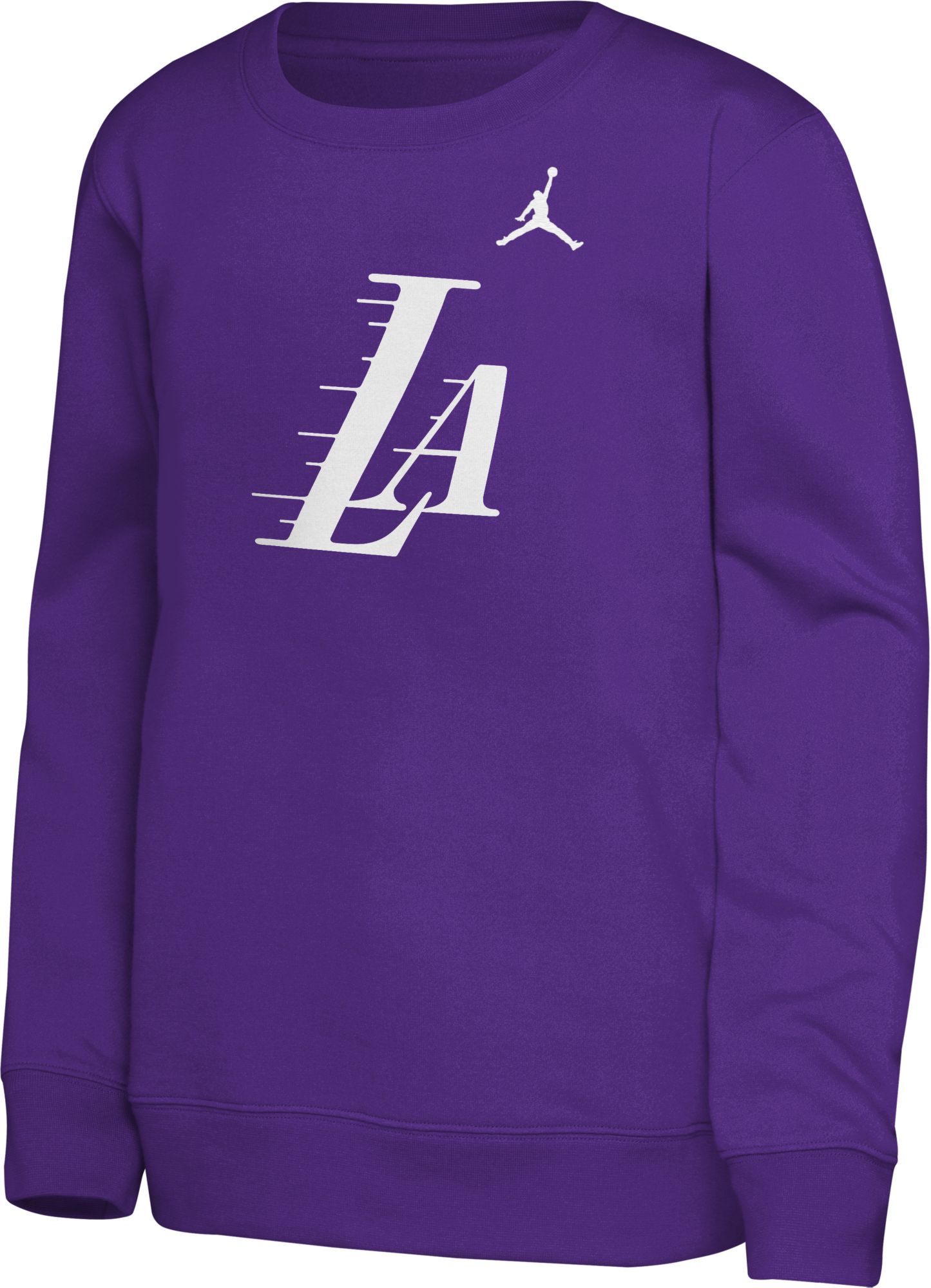 Jordan Youth Los Angeles Lakers Purple Statement Logo Crewneck Sweatshirt product image