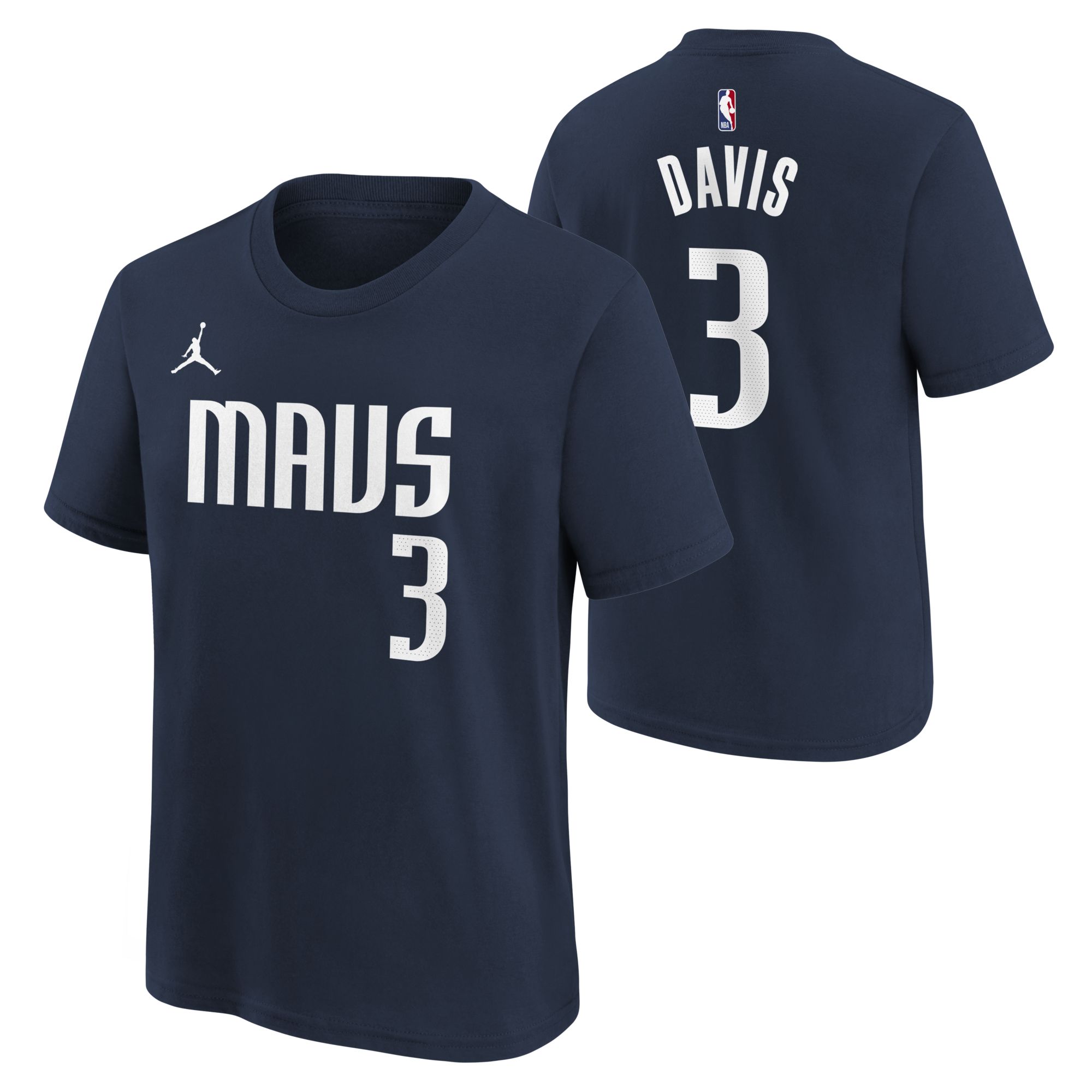 Jordan Youth Dallas Mavericks Anthony Davis #3 Navy Statement Edition T-Shirt product image
