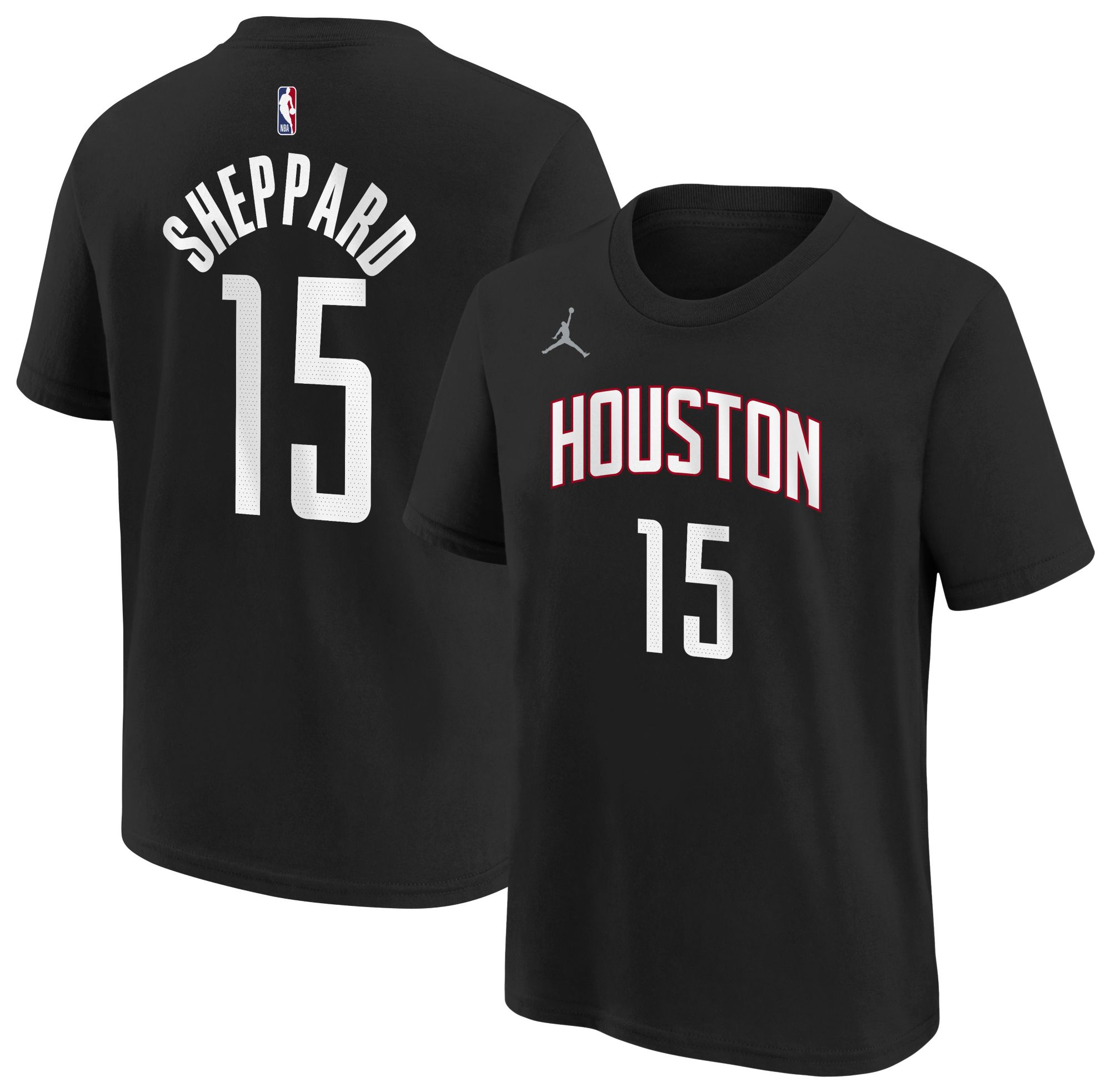 Jordan Youth Houston Rockets Reed Sheppard #15 Black T-Shirt product image