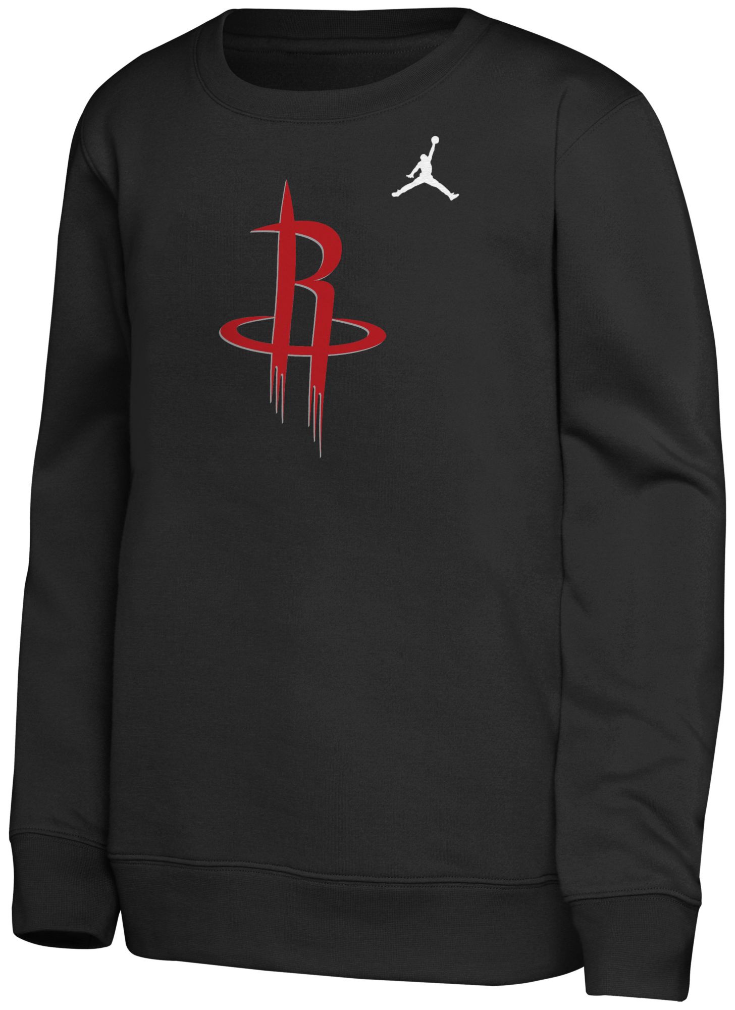 Jordan Youth Houston Rockets Black Statement Logo Crewneck Sweatshirt product image
