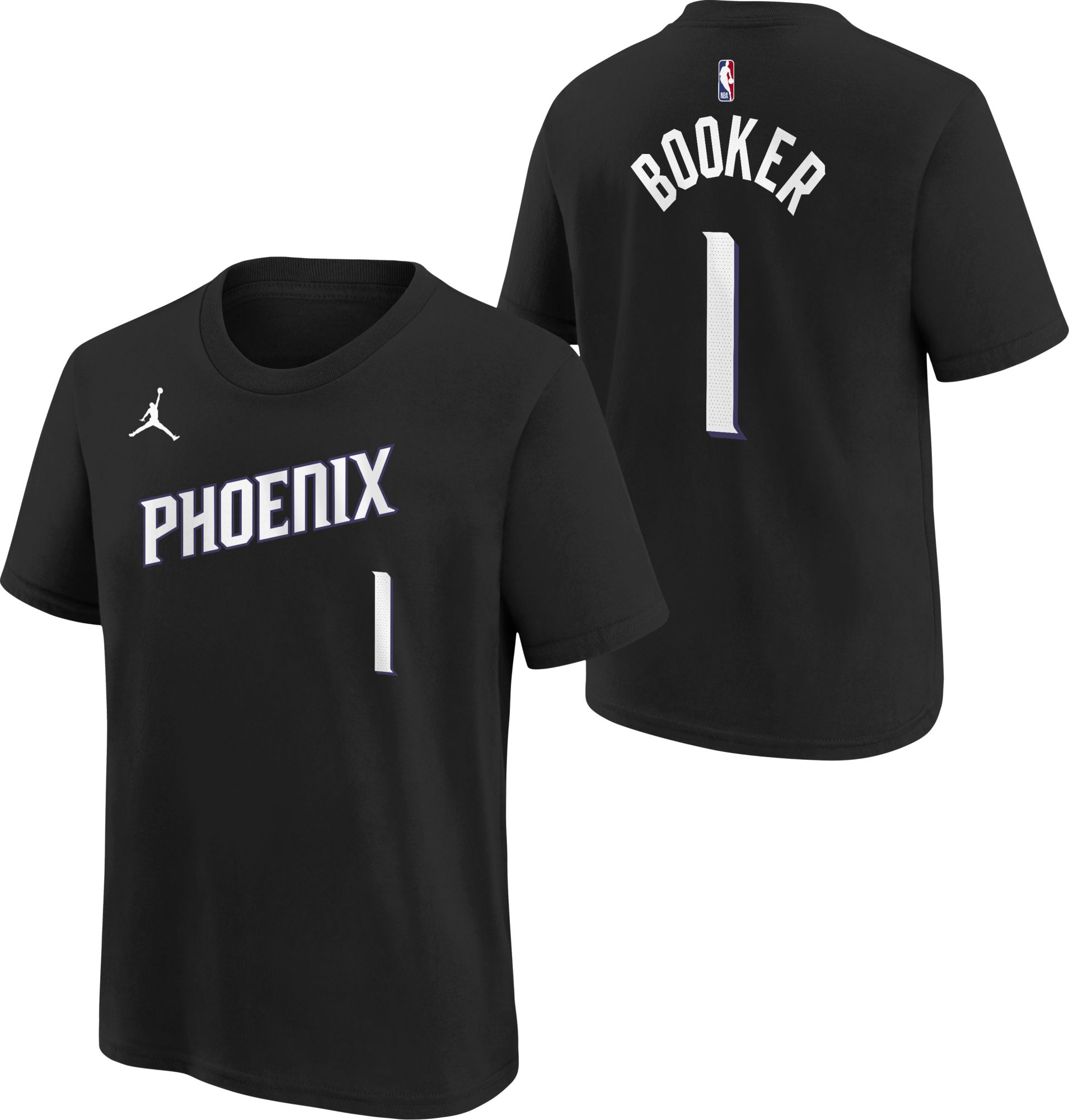 Jordan Youth Phoenix Suns Devin Booker #1 Black Statement T-Shirt product image