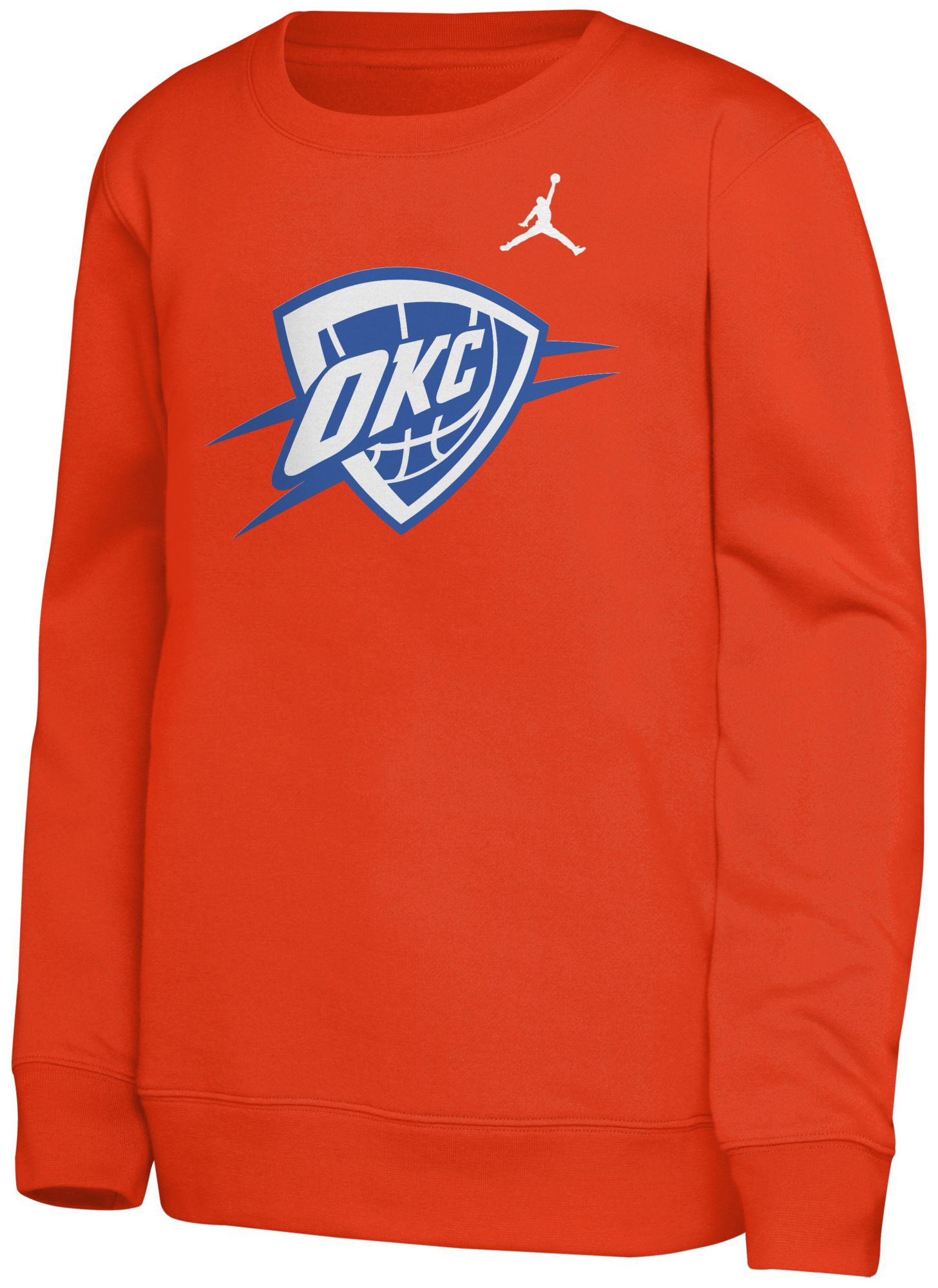 Jordan Youth Oklahoma City Thunder Orange Statement Logo Crewneck Sweatshirt product image
