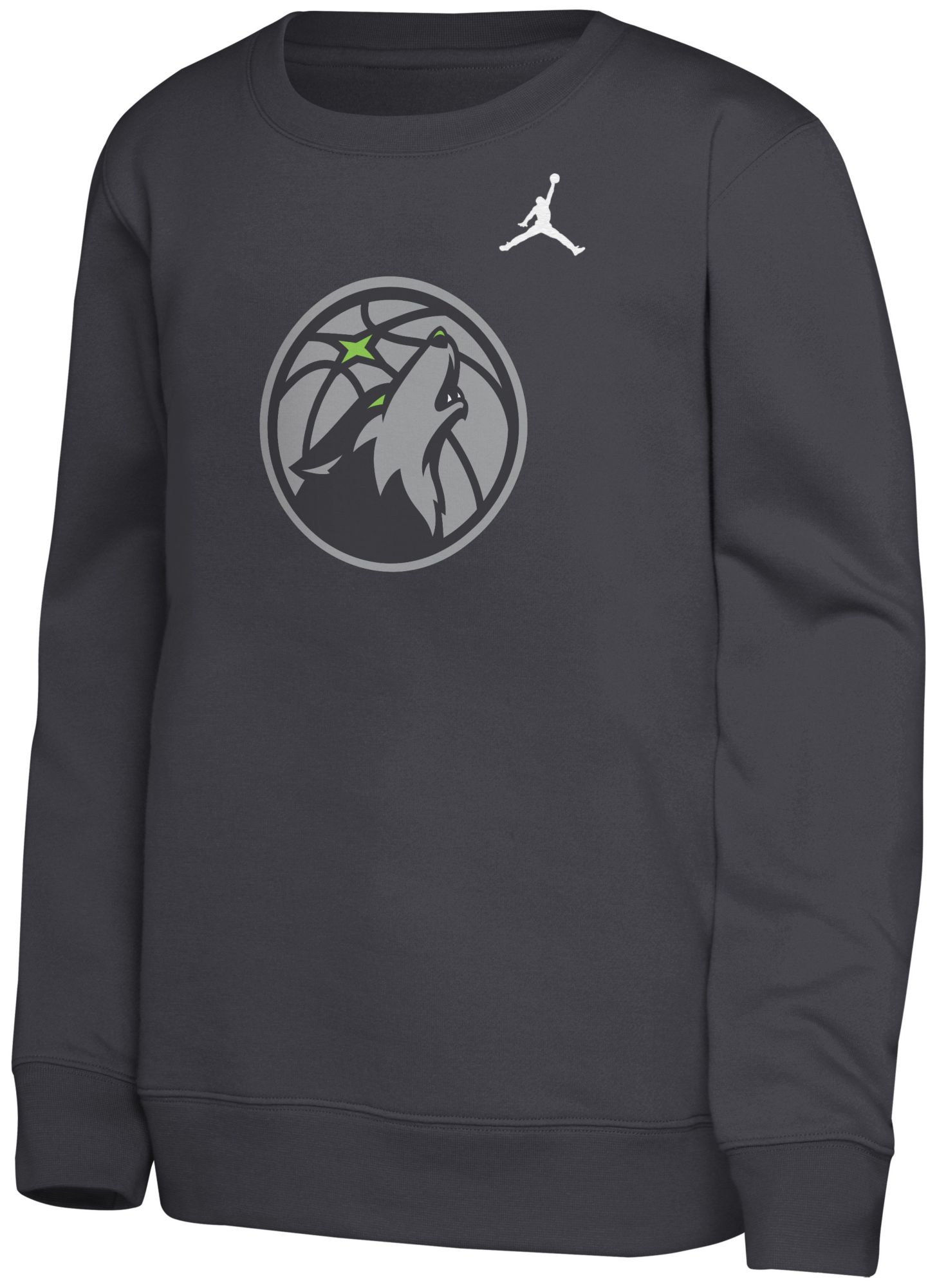 Jordan Youth Minnesota Timberwolves Black Statement Logo Crewneck Sweatshirt product image