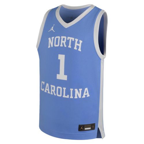 Jordan Youth North Carolina Tar Heels #1 White Away Replica Football Jersey