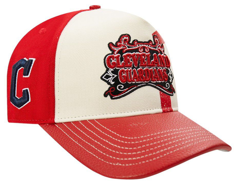 Pro Standard Adult Cleveland Guardians Cream Wool Strapback Hat product image