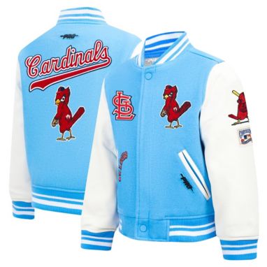 sorry, Pro Standard Boys' St. Louis Cardinals Blue Classic Varsity Jacket is currently out of stock