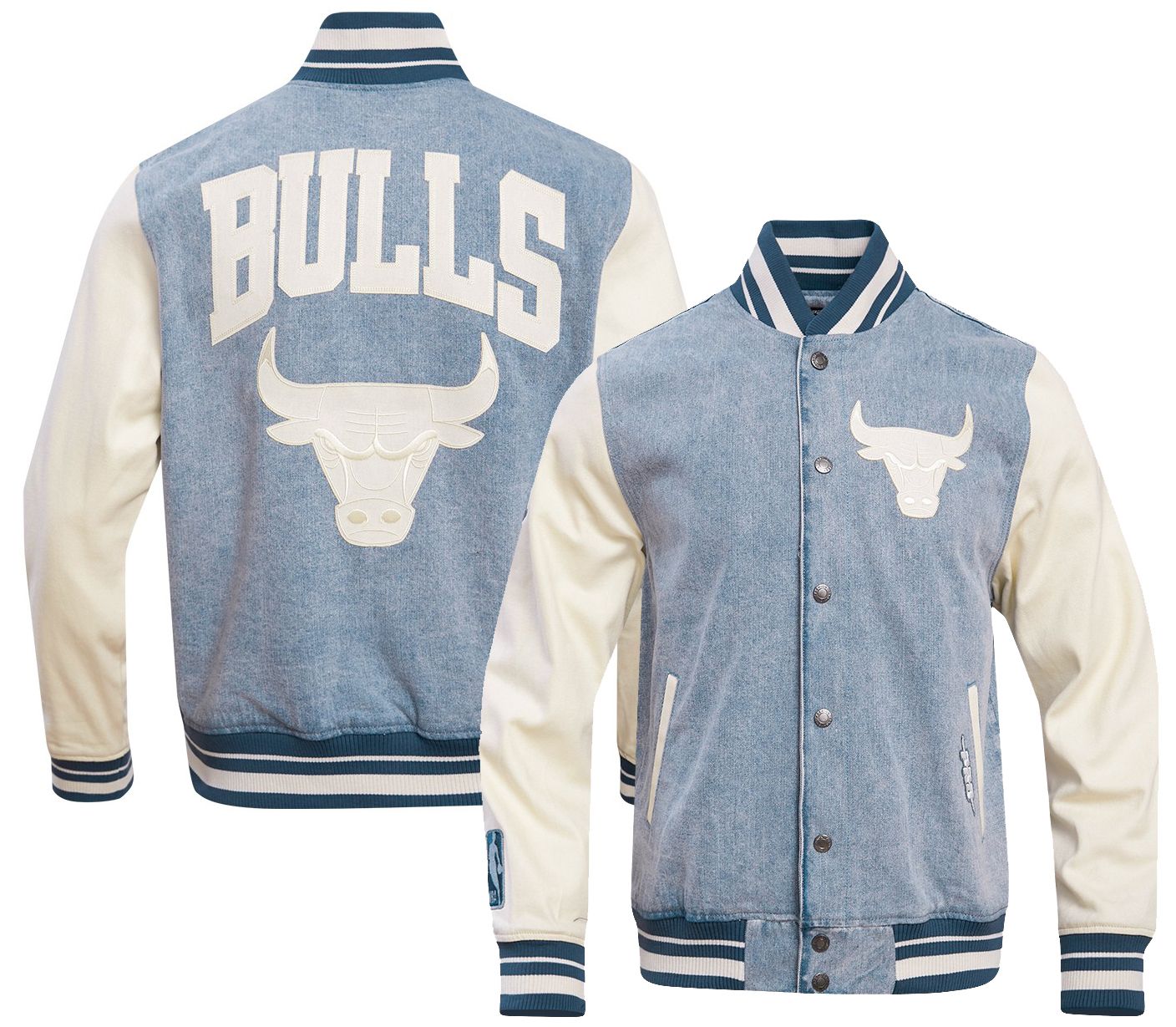 Pro Standard Men's Chicago Bulls Denim Varsity Jacket product image