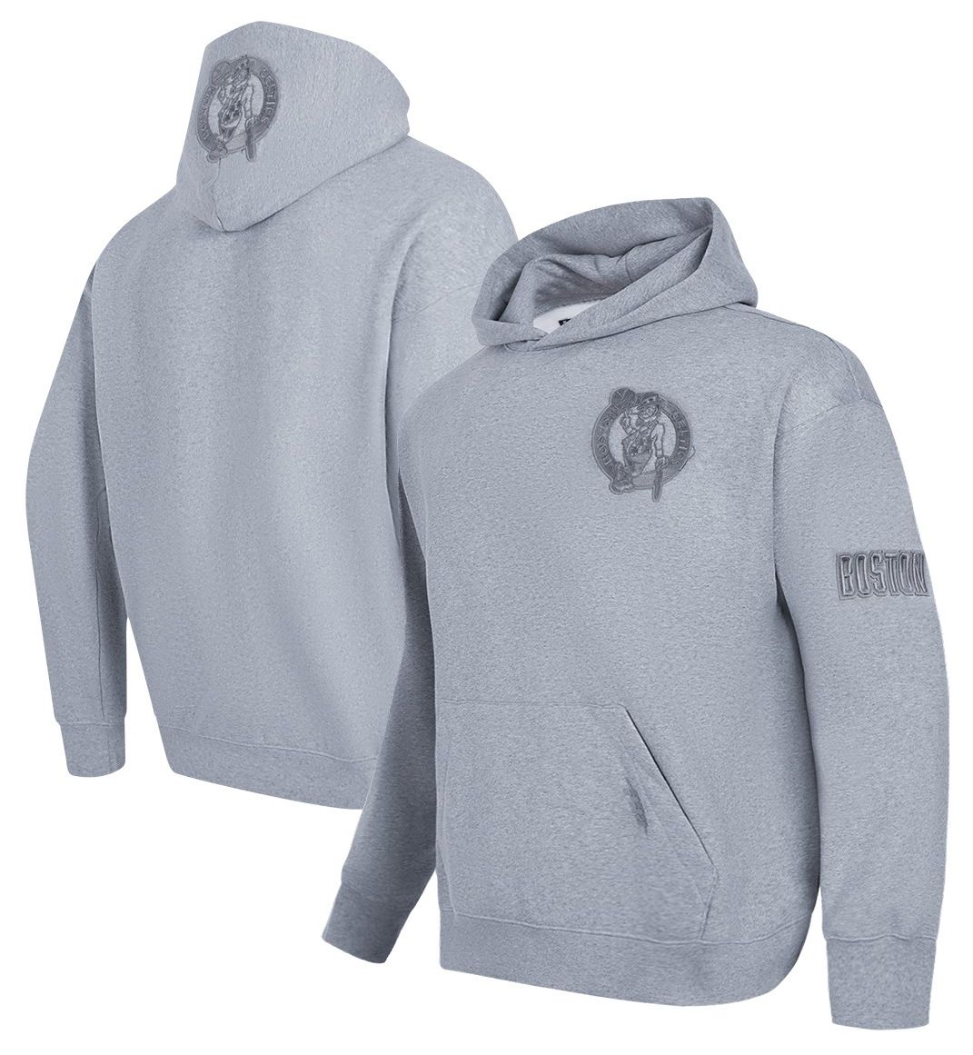 Pro Standard Men's Boston Celtics Grey Neutral Drop Shoulder Fleece Hoodie product image
