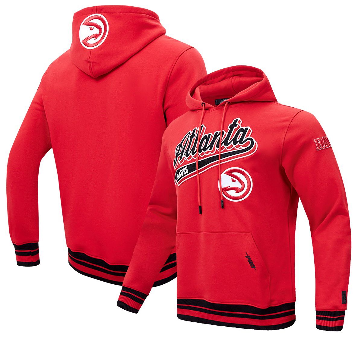 Pro Standard Men's Atlanta Hawks Red Script Tail Fleece Pullover Hoodie product image