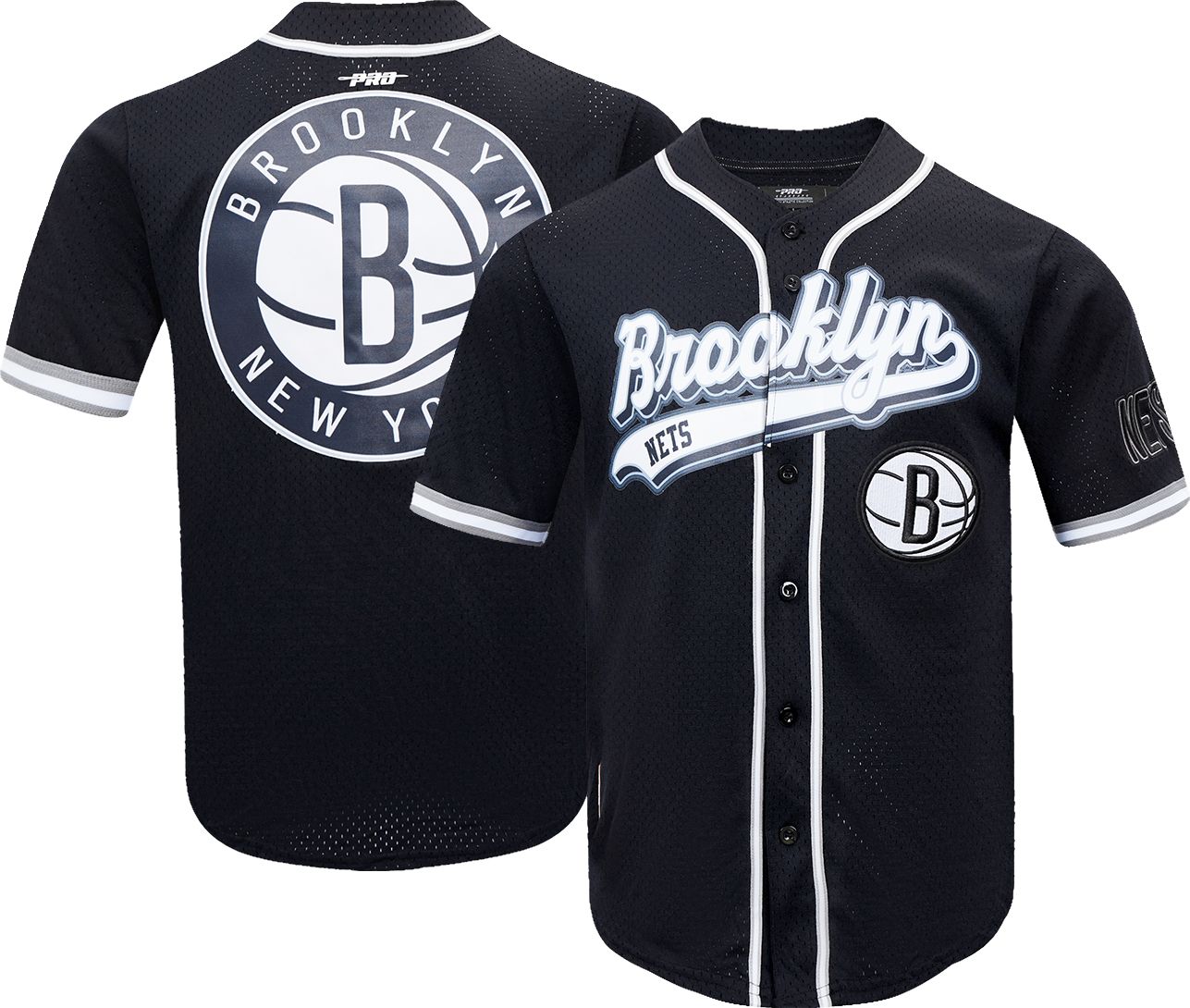 Pro Standard Men's Brooklyn Nets Grey Script Tail Mesh Jersey product image
