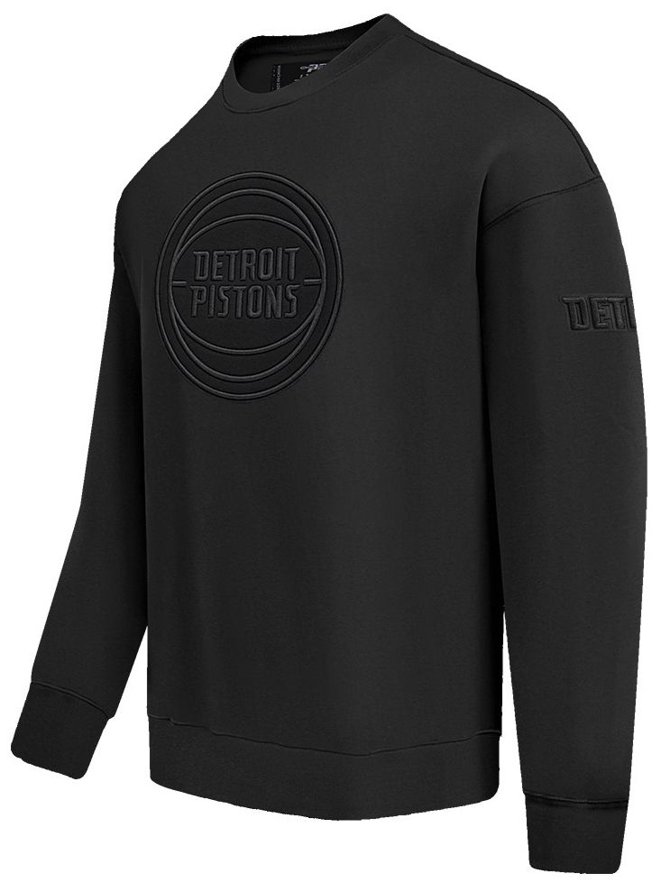 Pro Standard Men's Detroit Pistons Black Neutral Drop Fleece Crew Sweatshirt product image