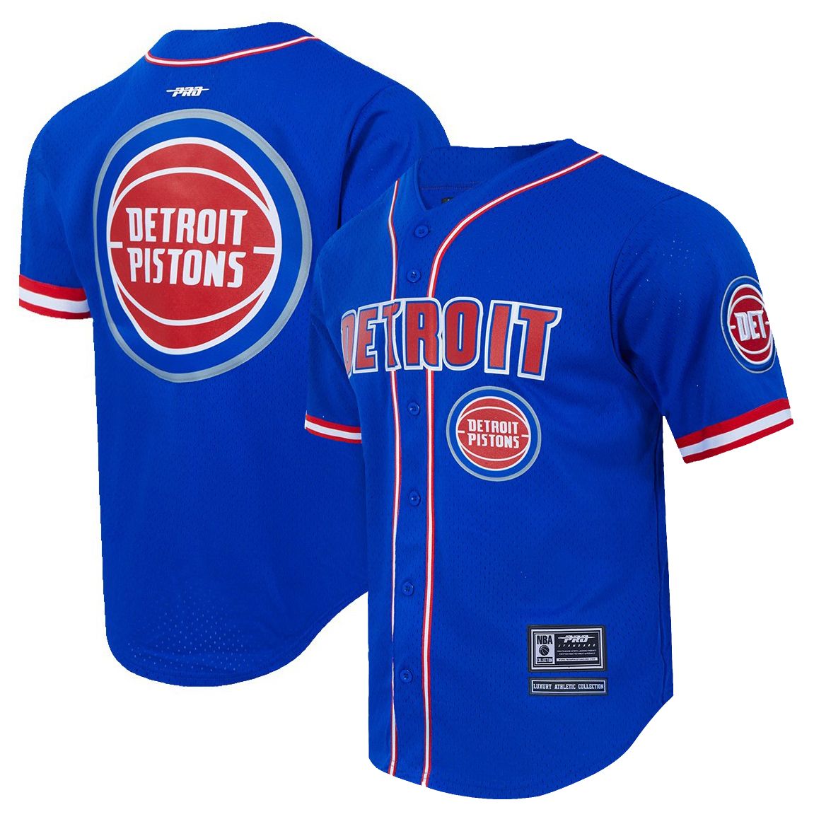 Pro Standard Men's Detroit Pistons Blue Script Button Down Shirt product image