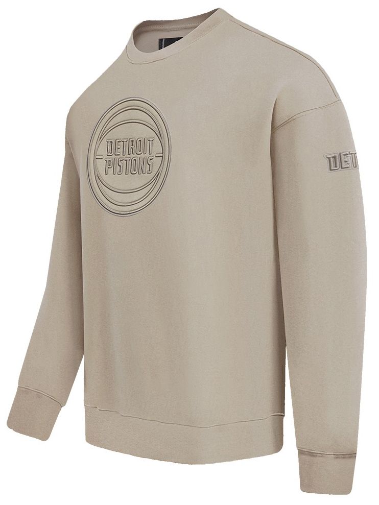 Pro Standard Men's Detroit Pistons Taupe Neutral Drop Fleece Crew Sweatshirt product image