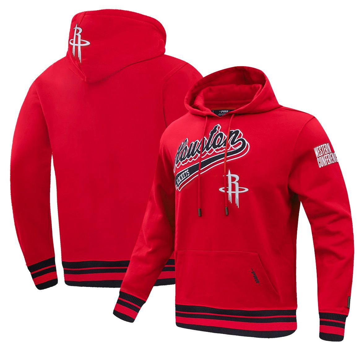 Pro Standard Men's Houston Rockets Red Script Tail Fleece Pullover Hoodie product image