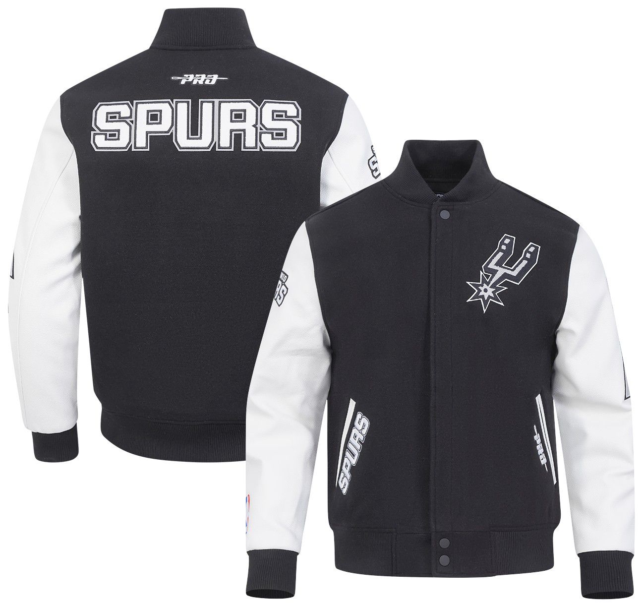 Pro Standard Men's San Antonio Spurs Black Classic Wool Varsity Jacket product image