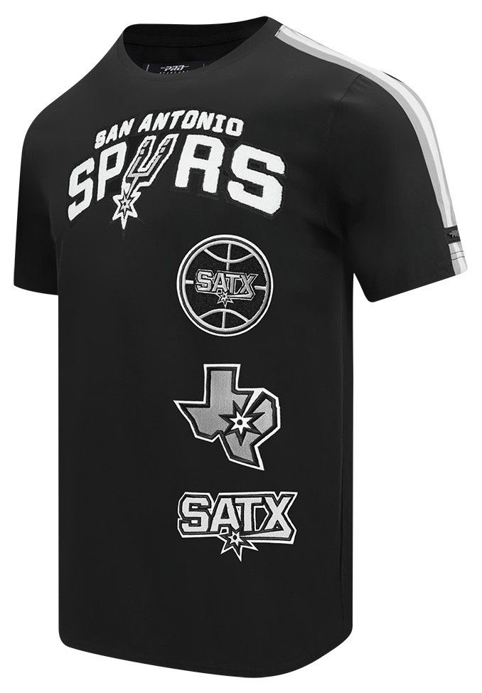 Pro Standard Men's San Antonio Spurs Black Retro Classic Striped Short Sleeve T-Shirt product image