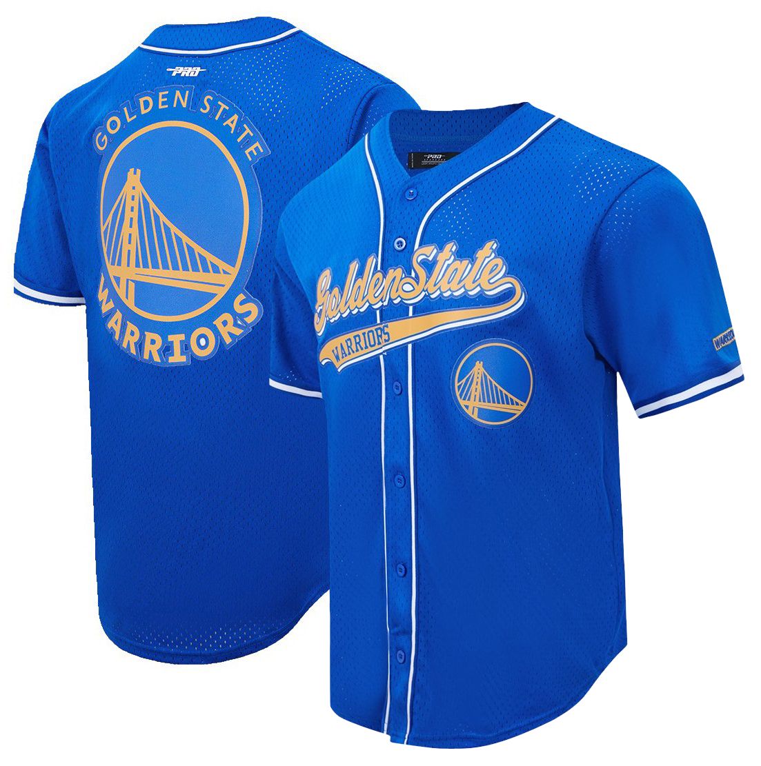 Pro Standard Men's Golden State Warriors Logo Blue Button Down Shirt product image