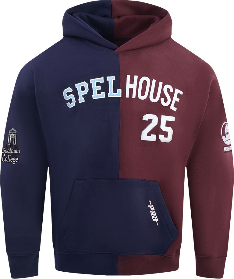 Pro Standard Men's Morehouse College Maroon Tigers Navy/Maroon Spelhouse Pullover Hoodie product image