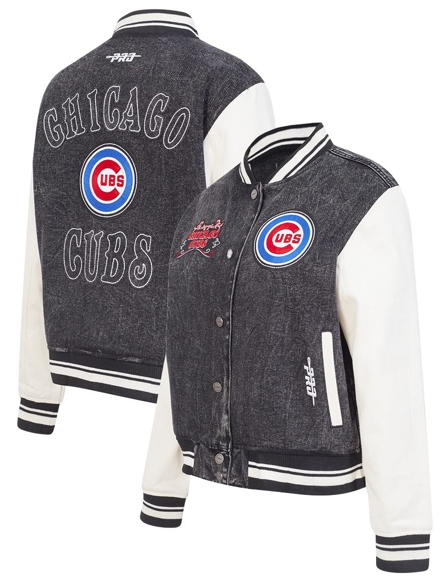 Pro Standard Women's Chicago Cubs Black Rebel Athletics Denim Jacket product image
