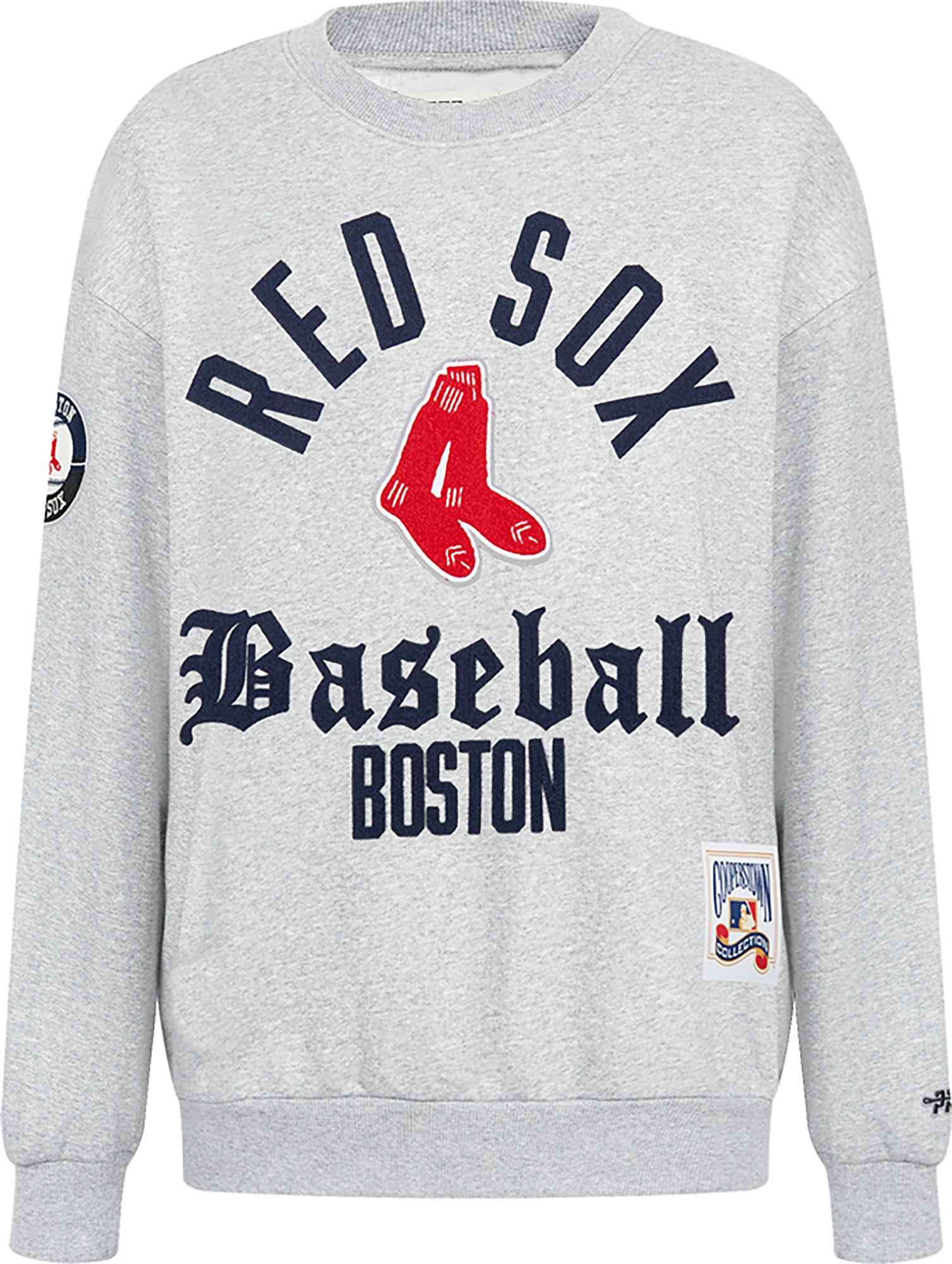 Pro Standard Women's Boston Red Sox Gray Modern Originals Fleece Crew Pullover Sweatshirt product image