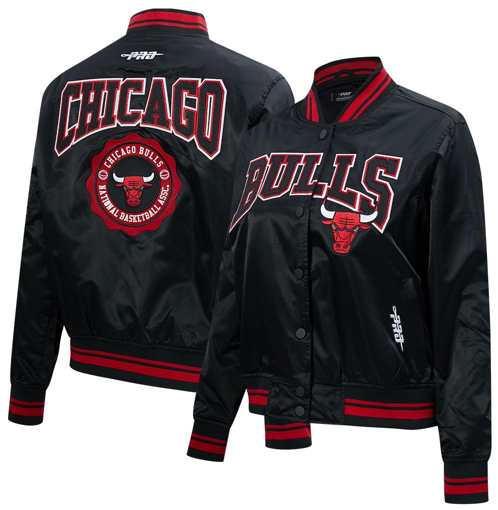 Pro Standard Women's Chicago Bulls Black Crest Emblem Full-Zip Satin Jacket product image