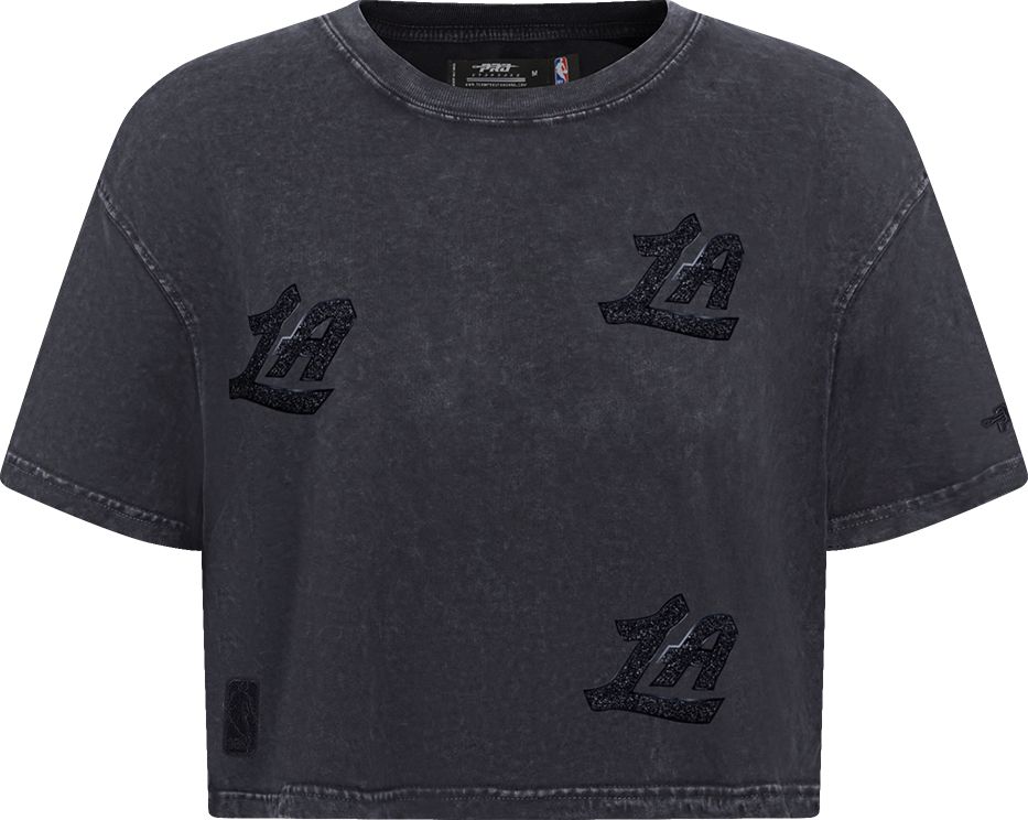 Pro Standard Women's Los Angeles Clippers Black Crystalline Boxy Cropped T-Shirt product image