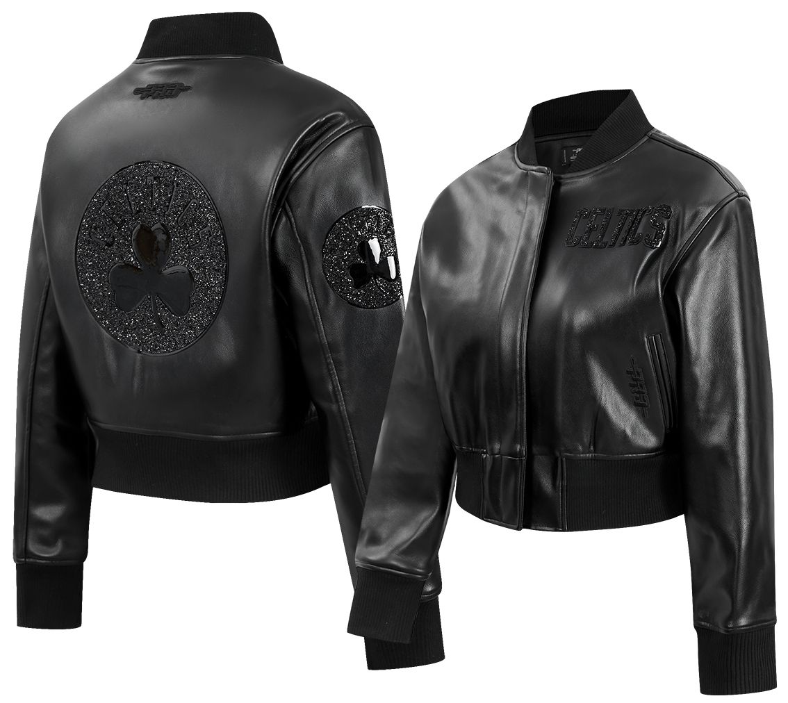 Pro Standard Women's Boston Celtics Black Full-Zip Leather Jacket product image