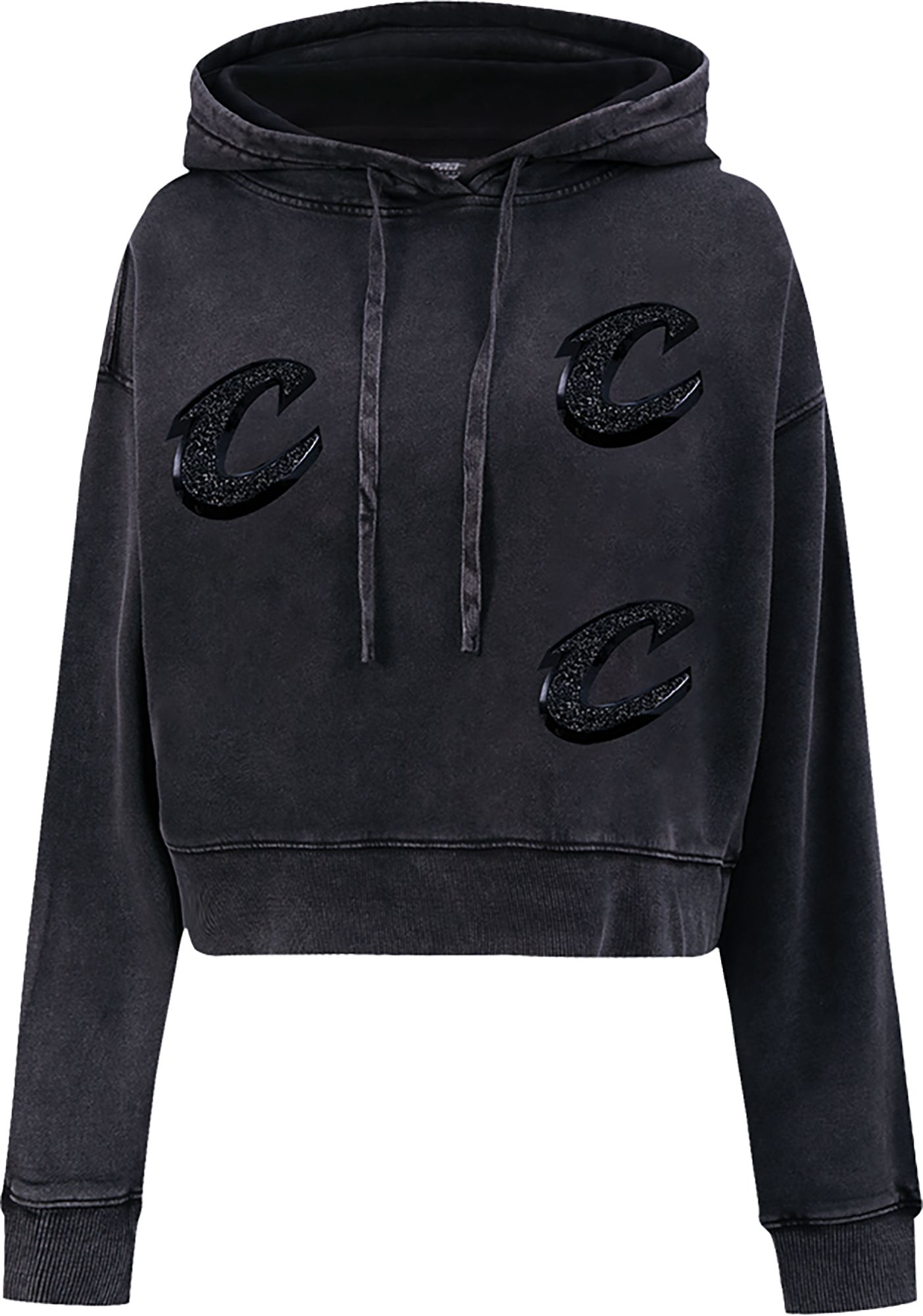 Pro Standard Women's Cleveland Cavaliers Black Crystalline Cropped Pullover Hoodie product image