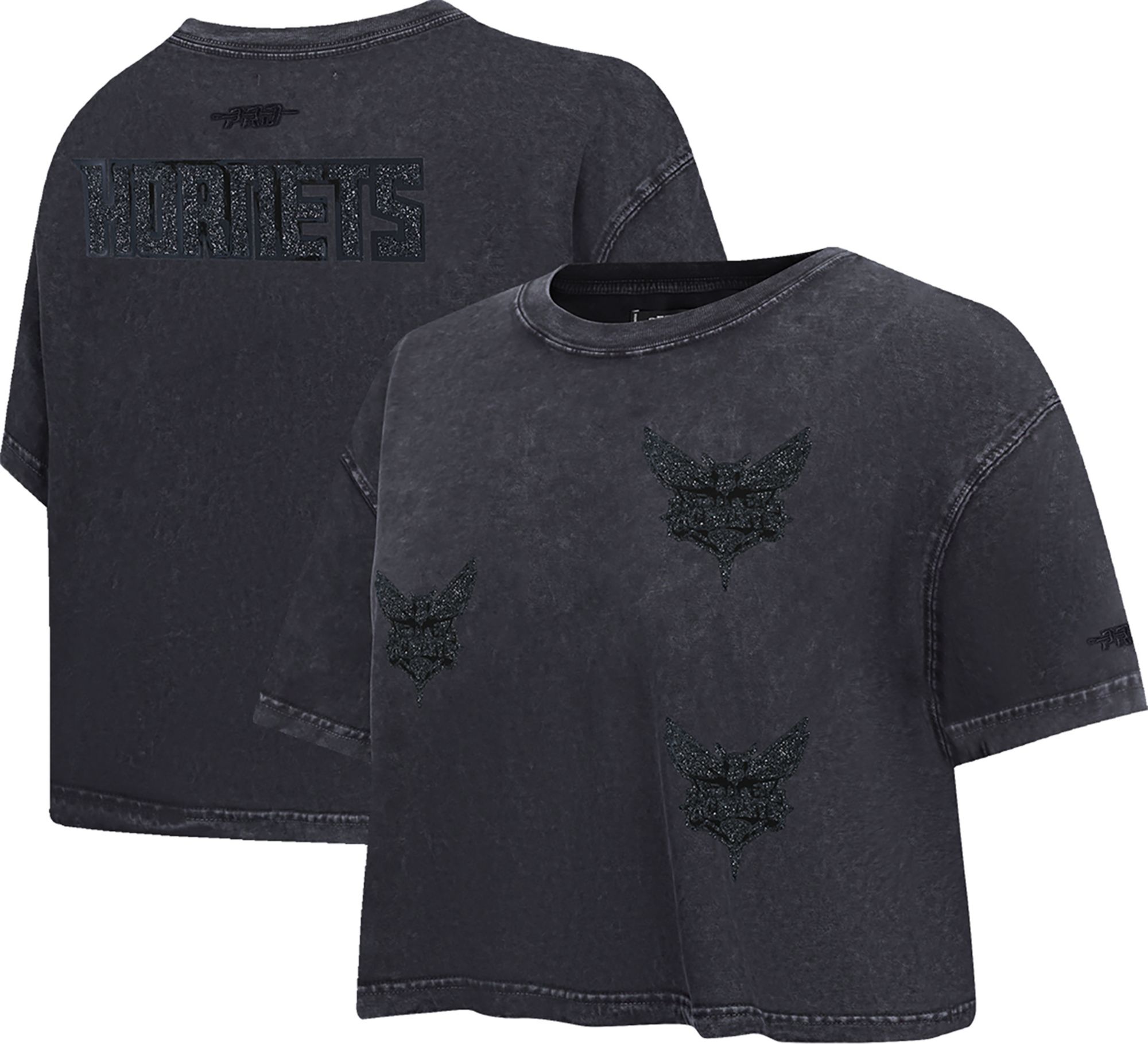 Pro Standard Women's Charlotte Hornets Black Crystalline Boxy Short Sleeve T-Shirt product image