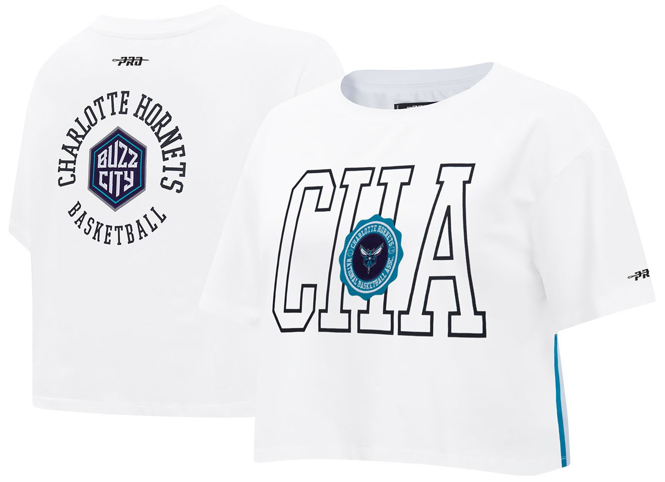 Pro Standard Women's Charlotte Hornets White Crest Emblem Boxy T-Shirt product image