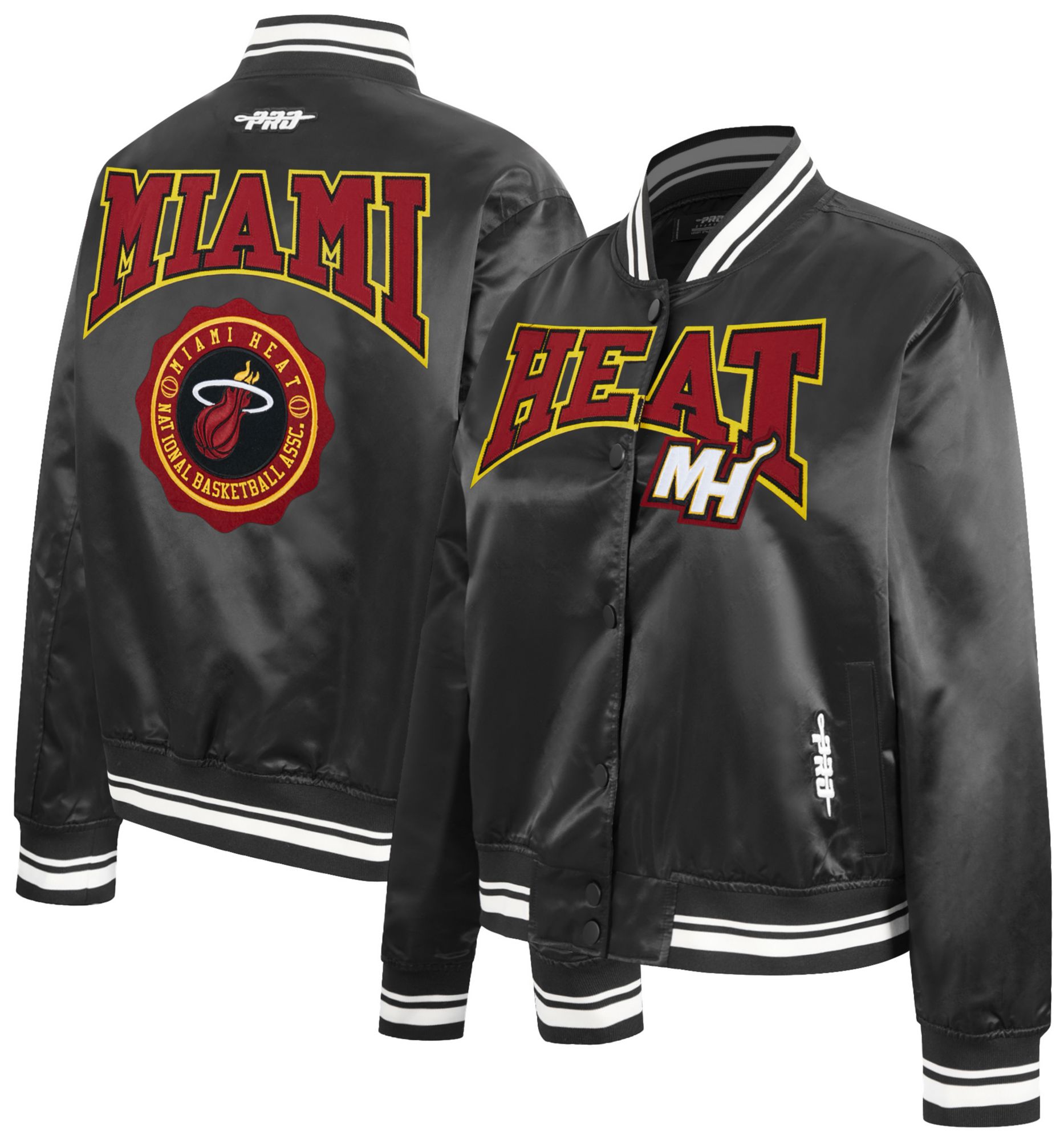 Pro Standard Women's Miami Heat Black Crest Emblem Full-Zip Satin Jacket product image