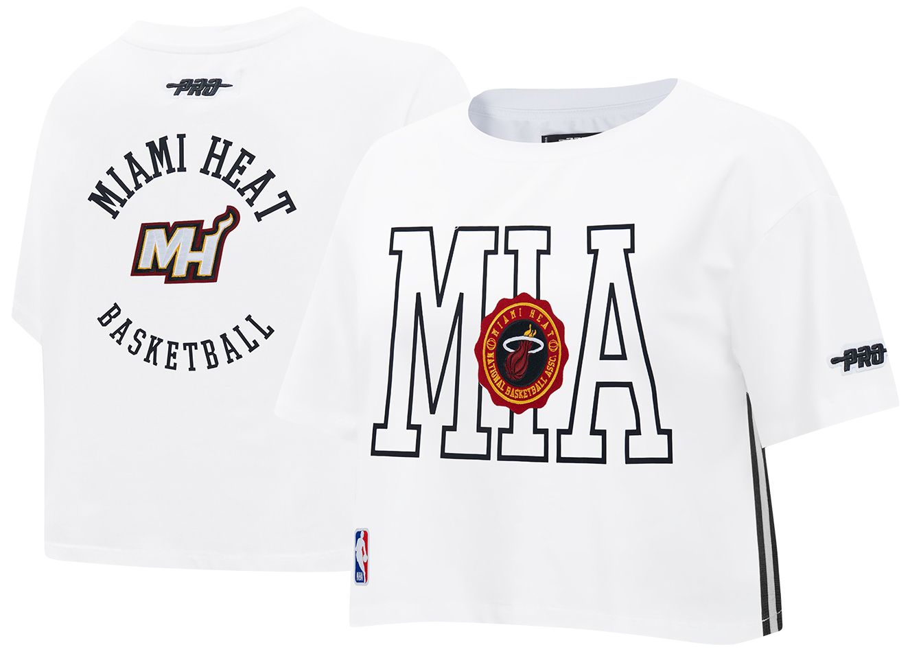 Pro Standard Women's Miami Heat White Crest Emblem Boxy T-Shirt product image