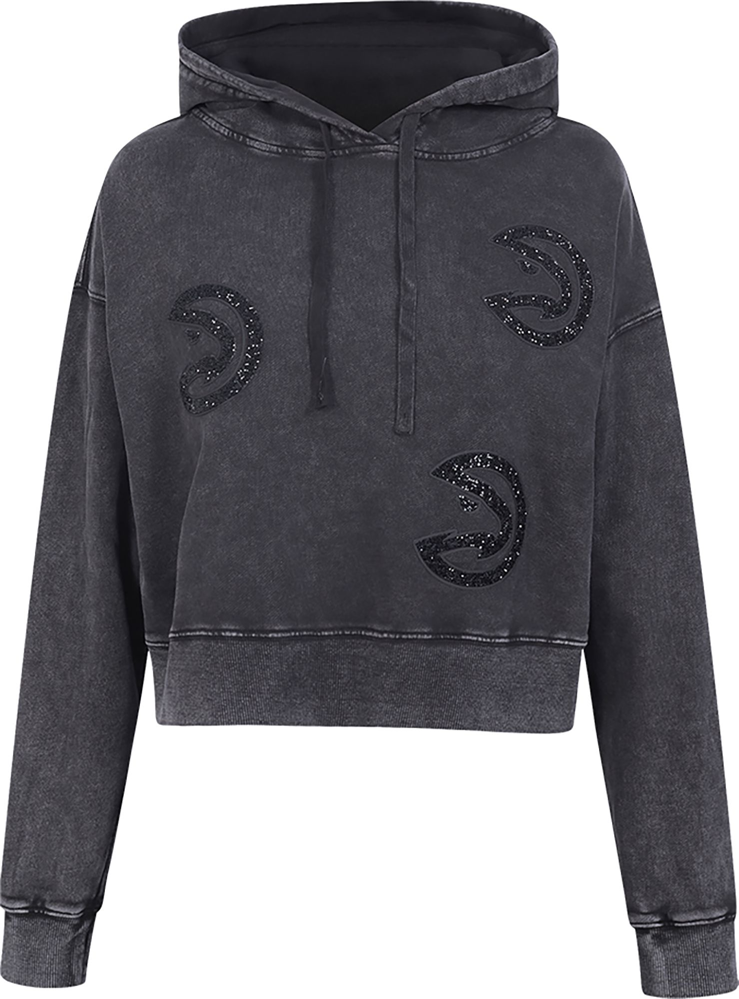 Pro Standard Women's Atlanta Hawks Black Crystalline Cropped Pullover Hoodie product image