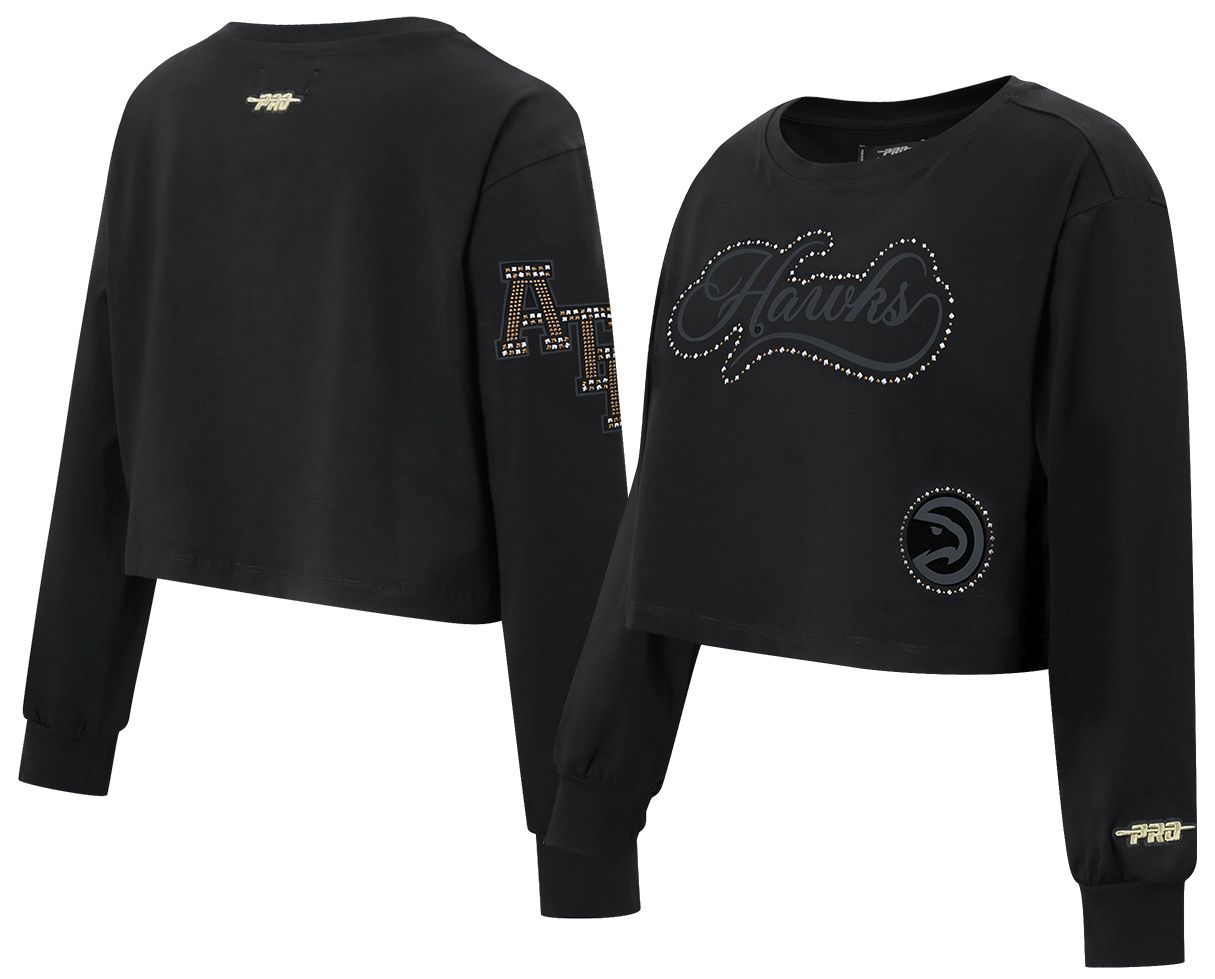 Pro Standard Women's Atlanta Hawks Black Renegade Boxy Long Sleeve Shirt product image