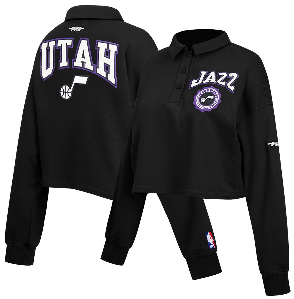 Pro Standard Women's Utah Jazz Black Crest Emblem Long Sleeve Polo product image