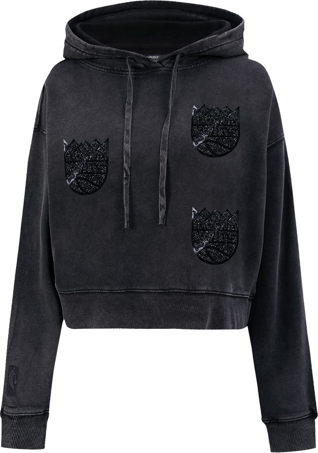 Pro Standard Women's Sacramento Kings Black Crystalline Cropped Pullover Hoodie product image