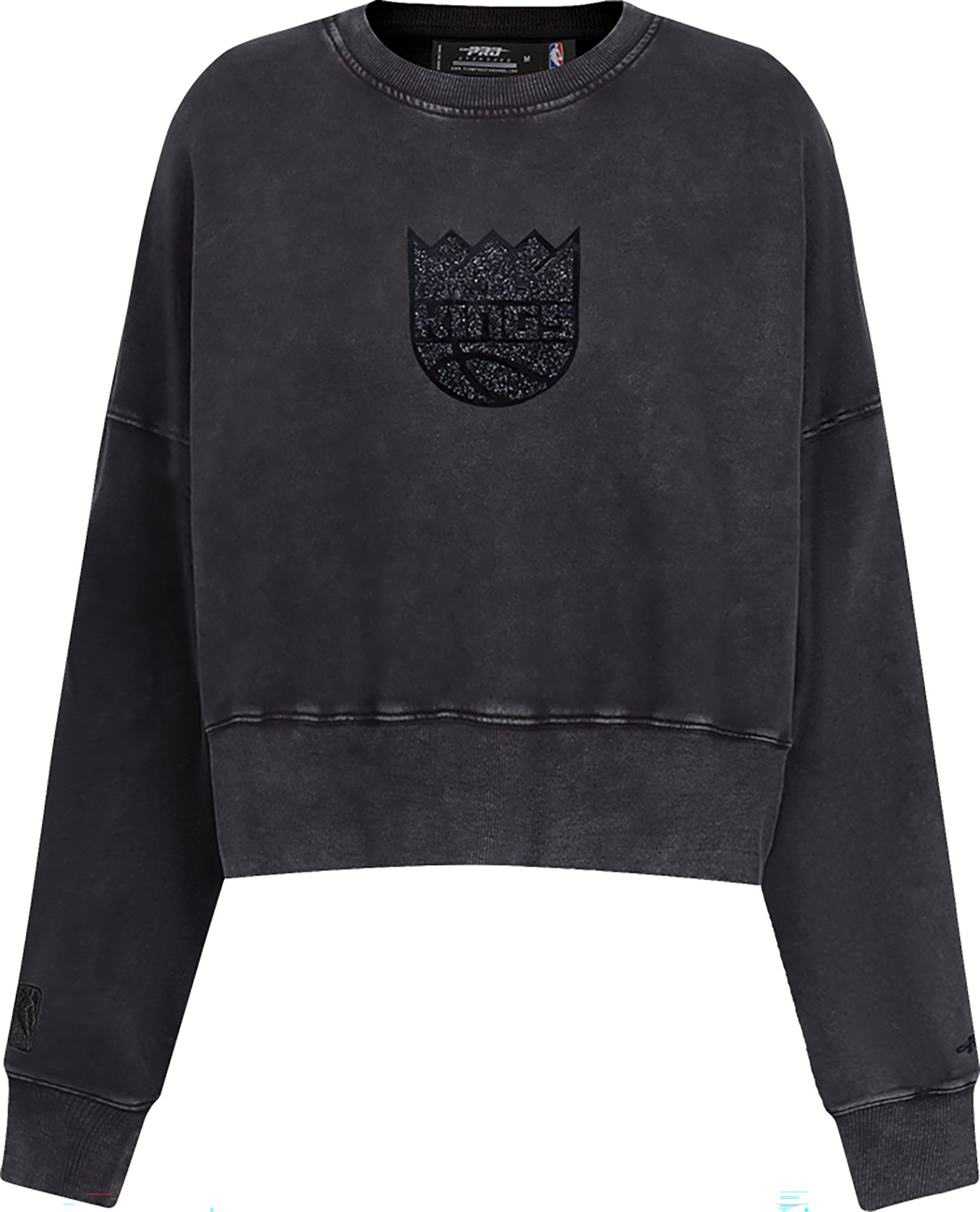Pro Standard Women's Sacramento Kings Black Crystalline Crew Pullover Sweatshirt product image