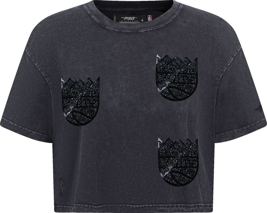 Pro Standard Women's Sacramento Kings Black Crystalline Boxy Cropped T-Shirt product image