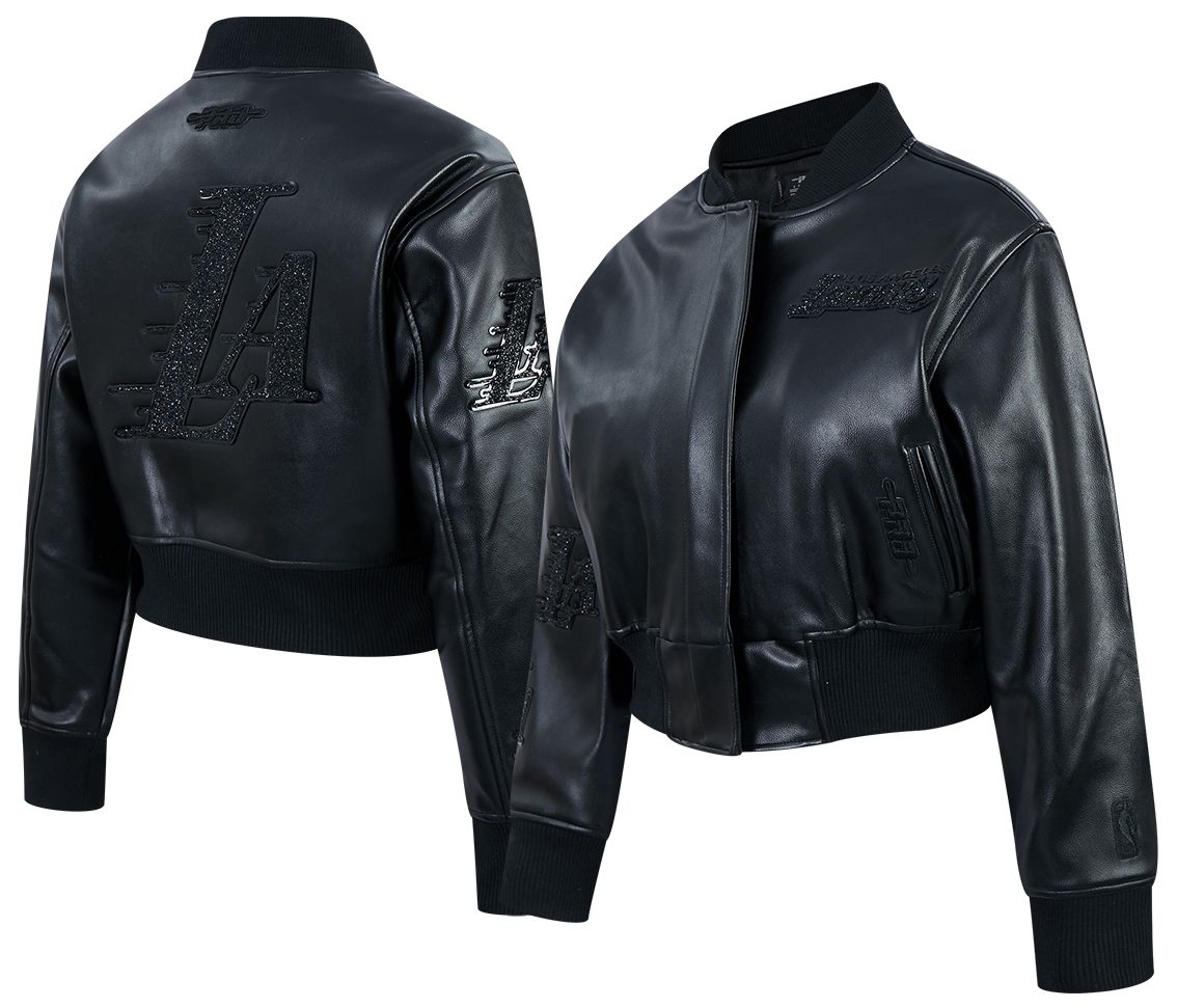 Pro Standard Women's Los Angeles Lakers Black Full-Zip Leather Jacket product image